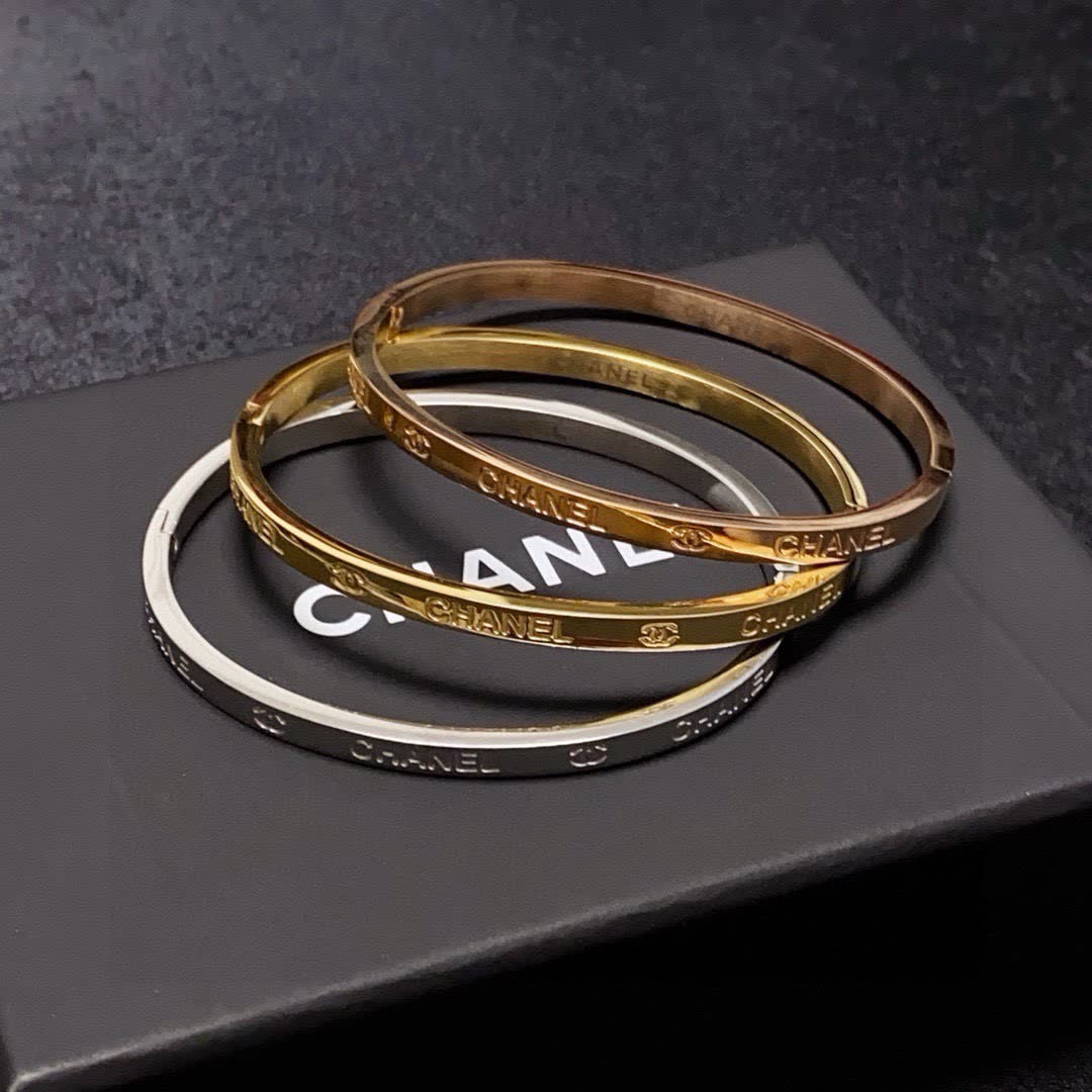 Chanel Classic Logo Bangles Set