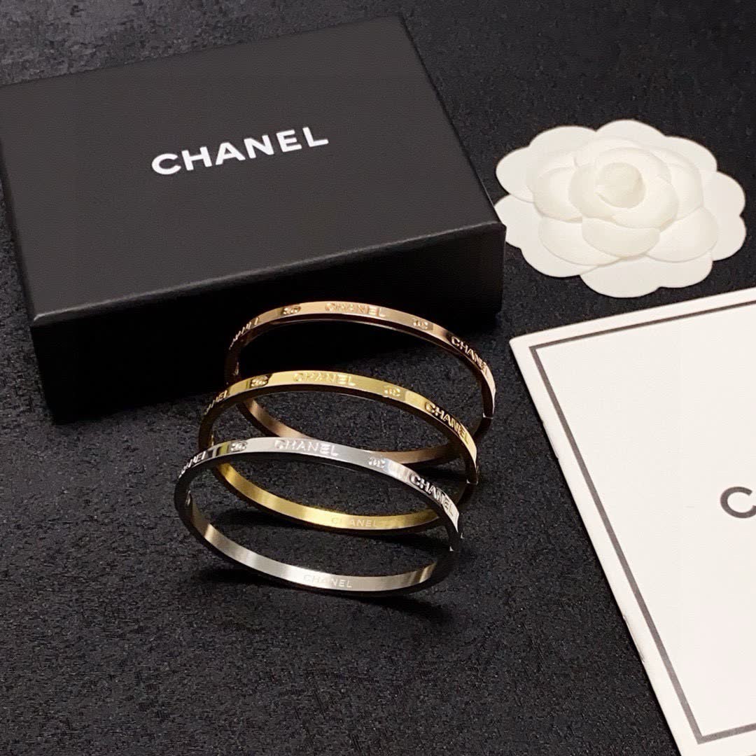 Chanel Classic Logo Bangles Set