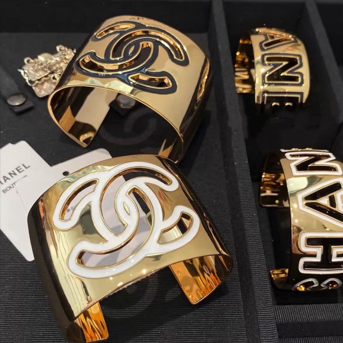 Chanel CC Logo Cuff Bracelet