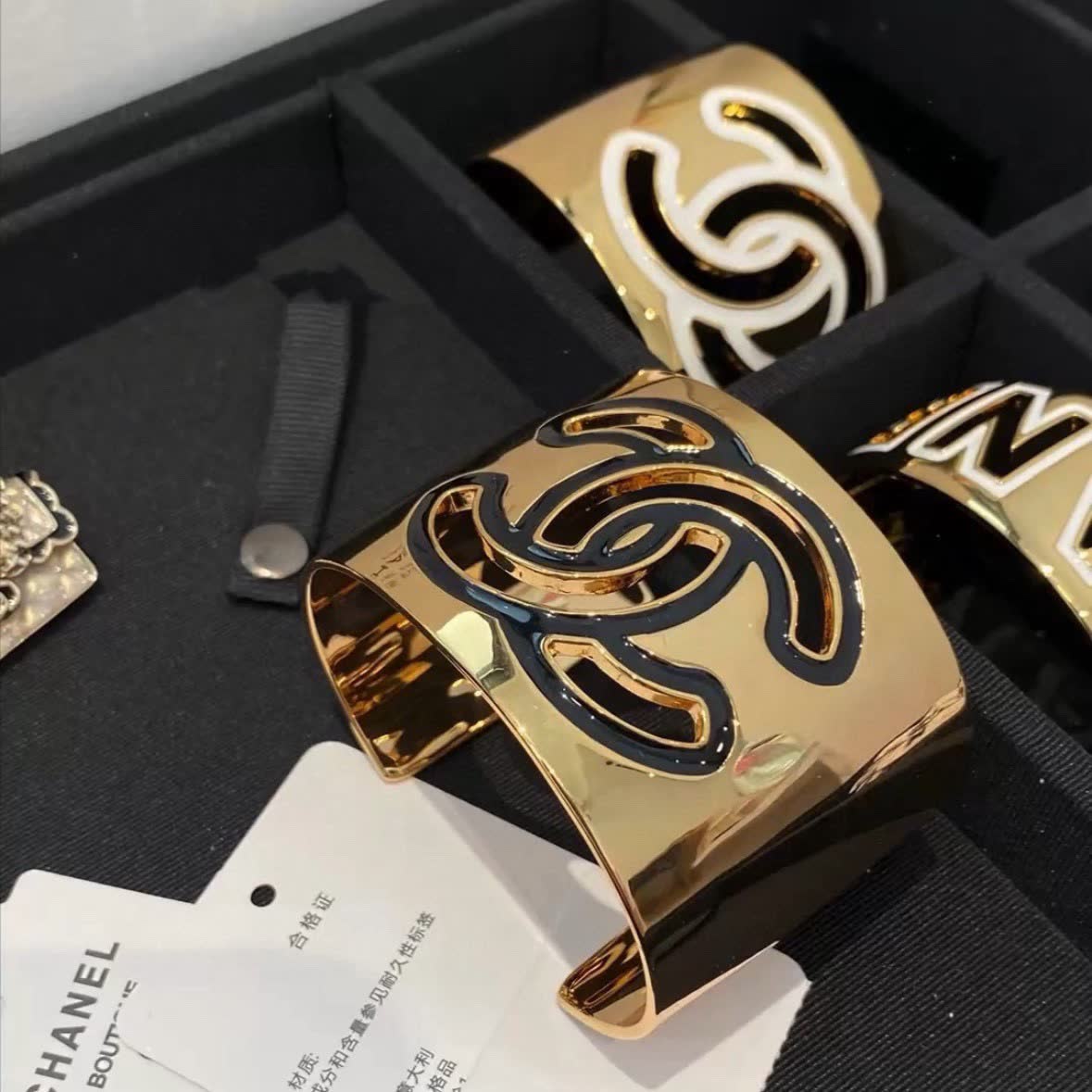 Chanel CC Logo Cuff Bracelet