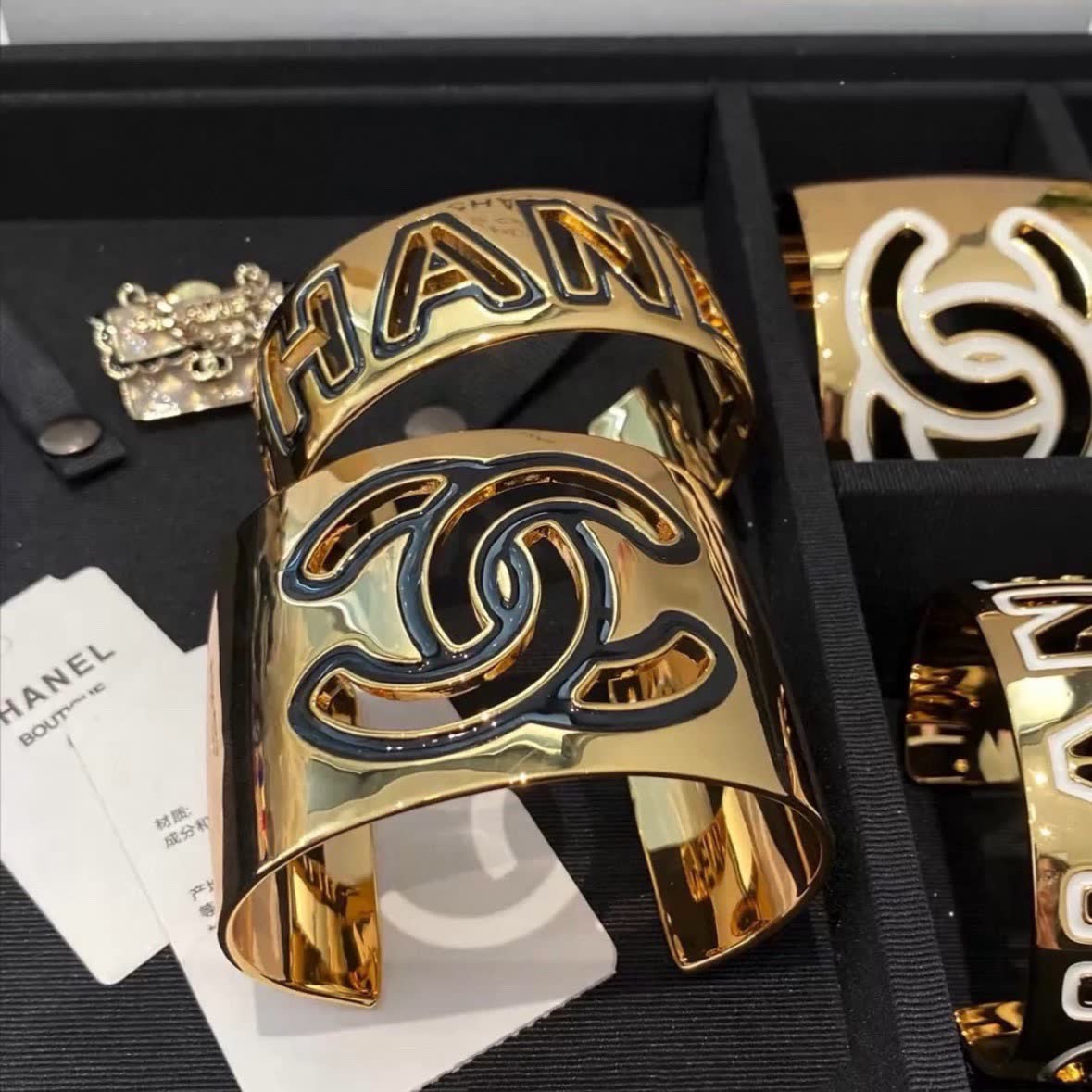 Chanel CC Logo Cuff Bracelet