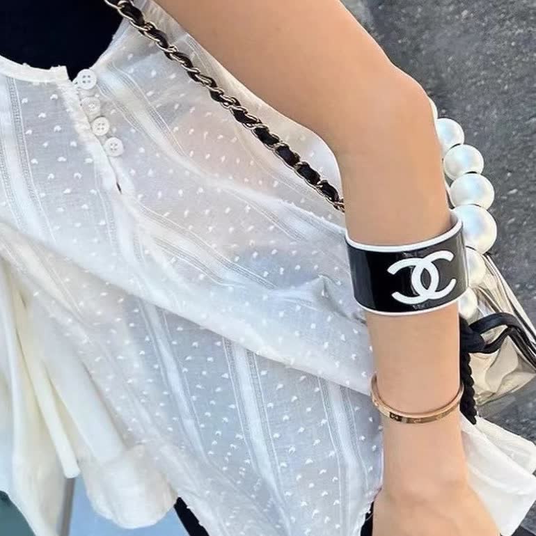 Chanel CC Logo Cuff Bracelet