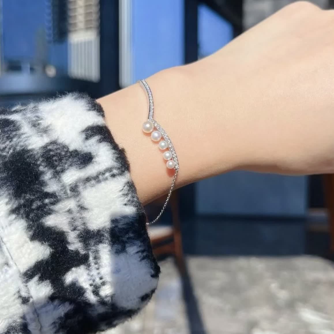 Chaumet Silver and Pearl Bracelet