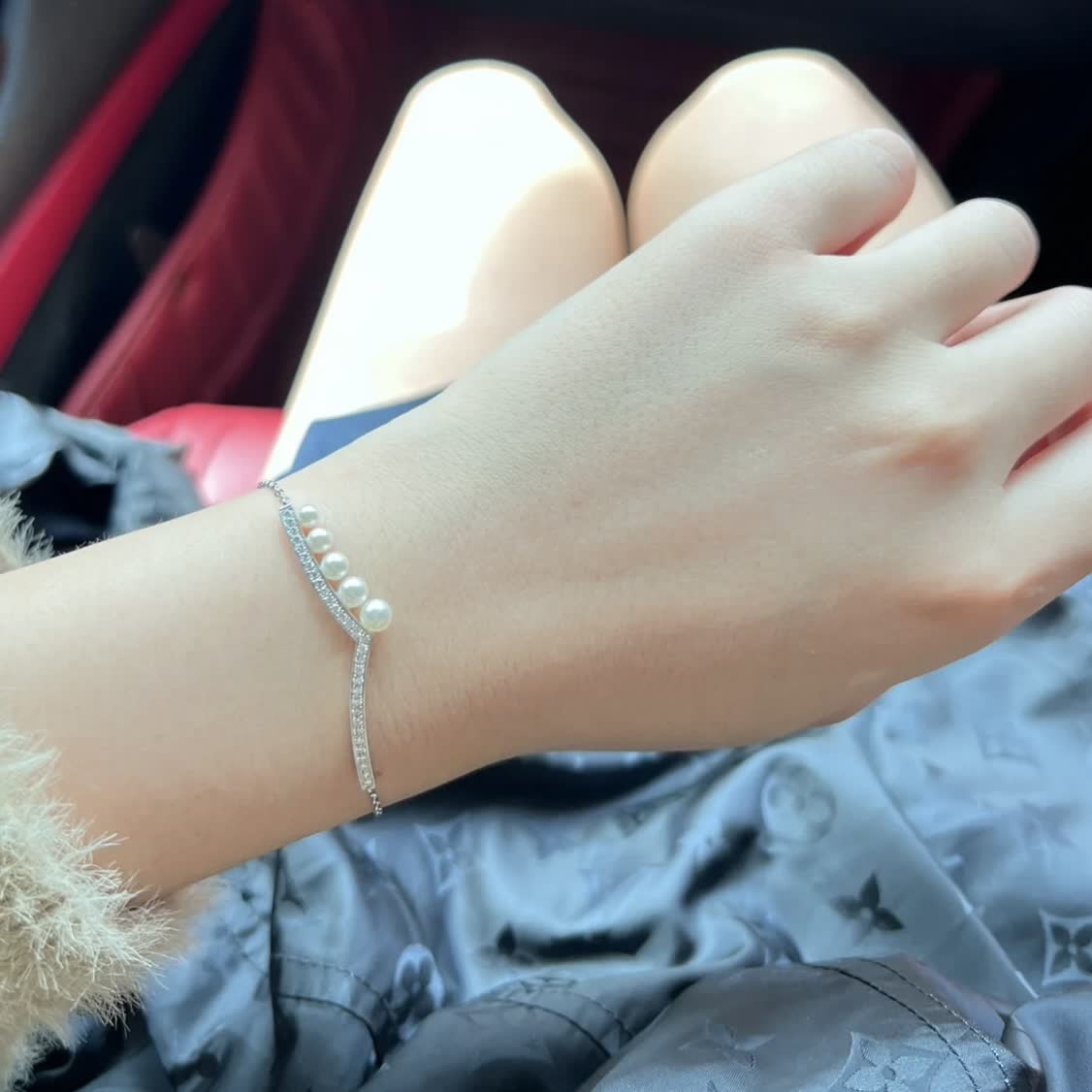 Chaumet Silver and Pearl Bracelet