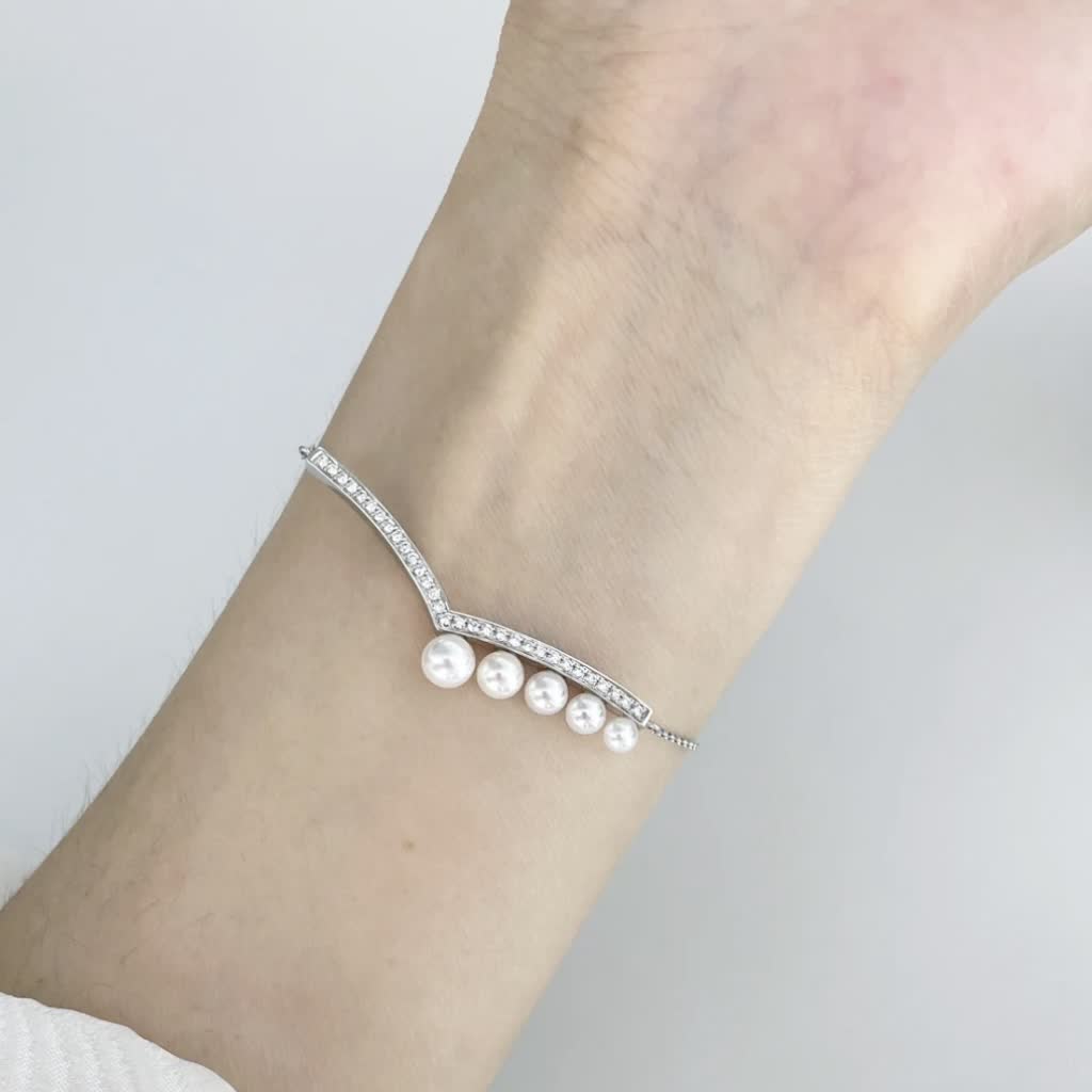 Chaumet Silver and Pearl Bracelet
