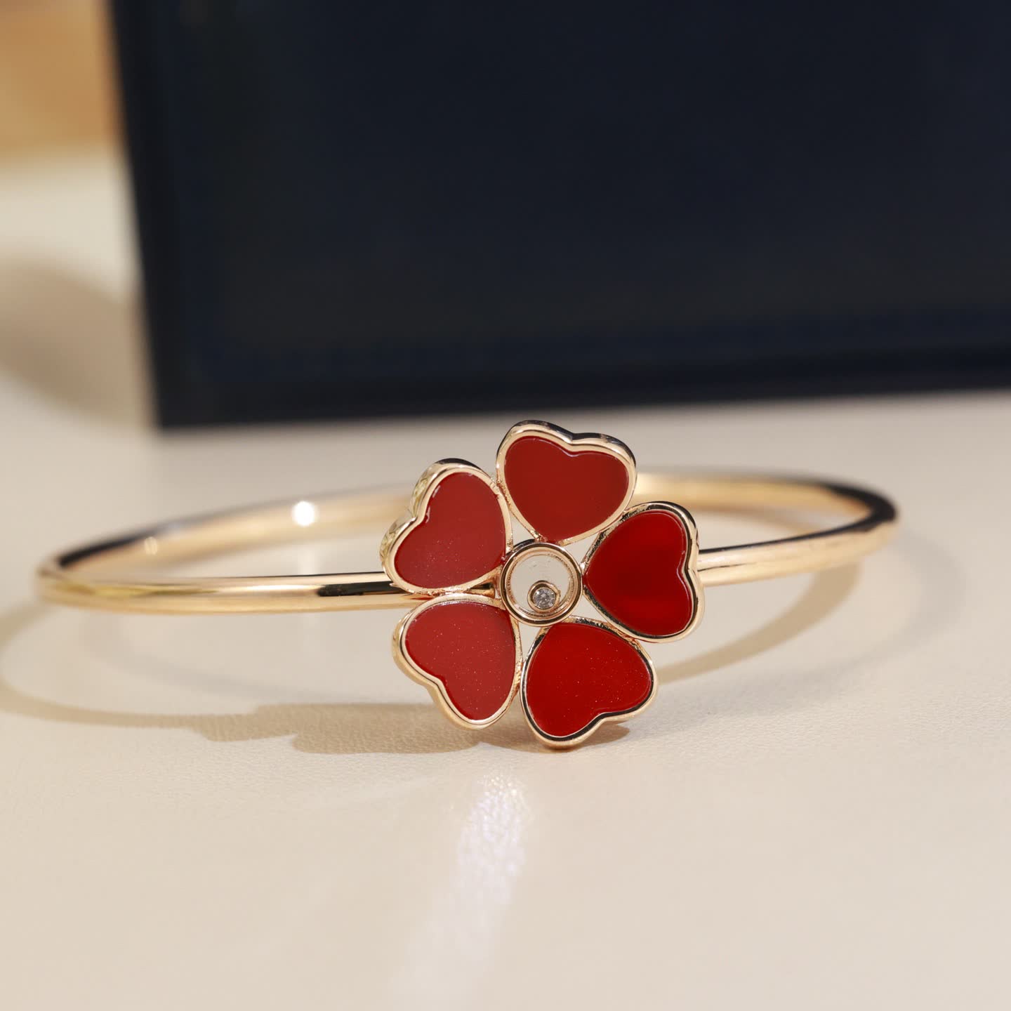 Chopard Gold Red Heart Flower Bracelet