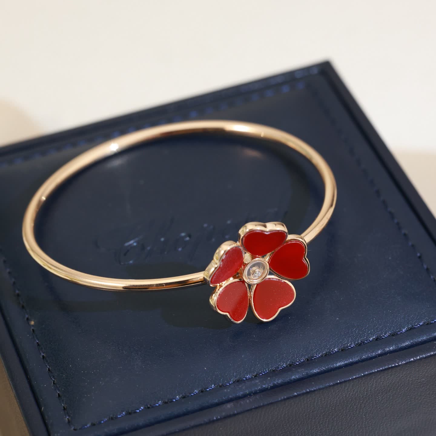 Chopard Gold Red Heart Flower Bracelet