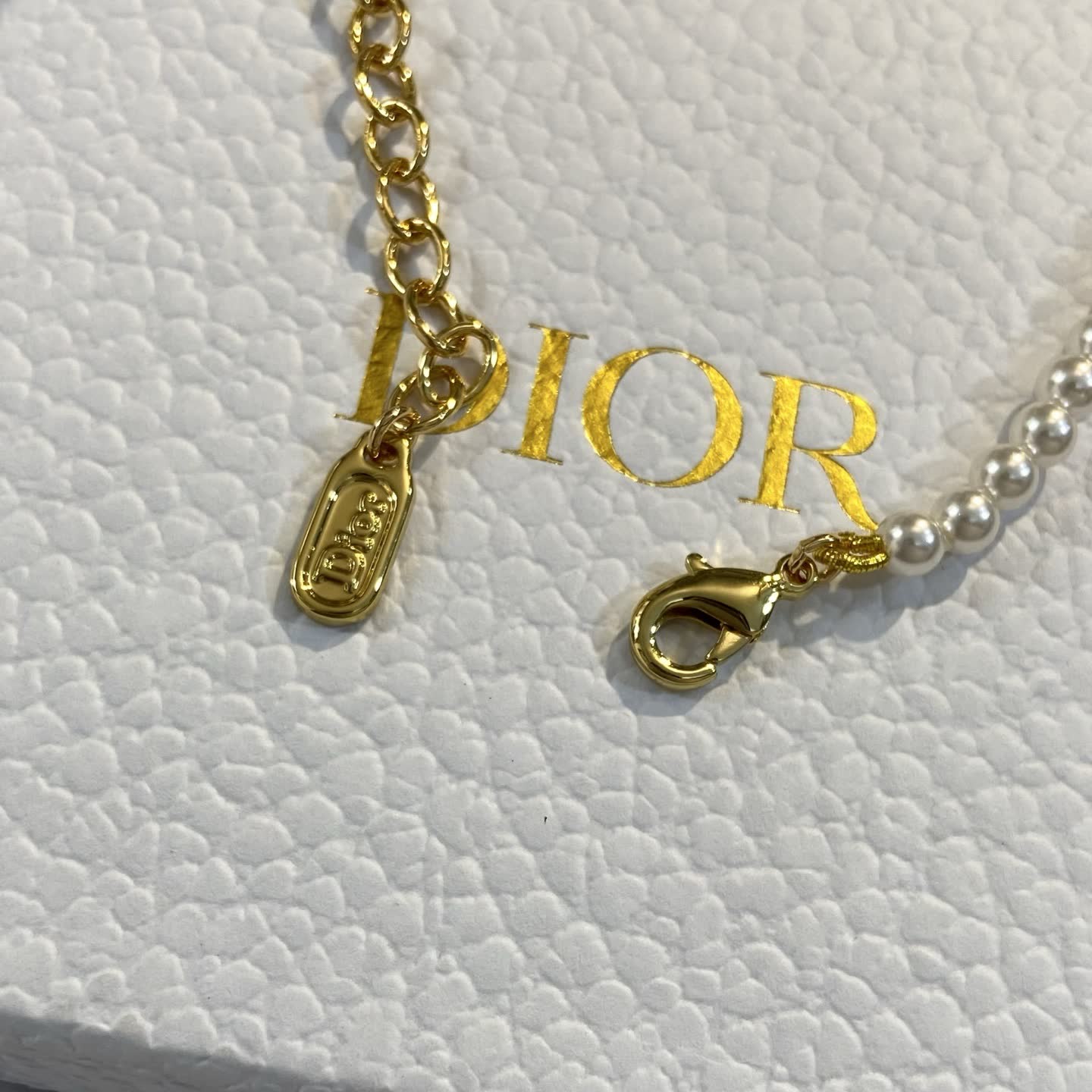 Dior Pearl Bracelet with Logo Charm