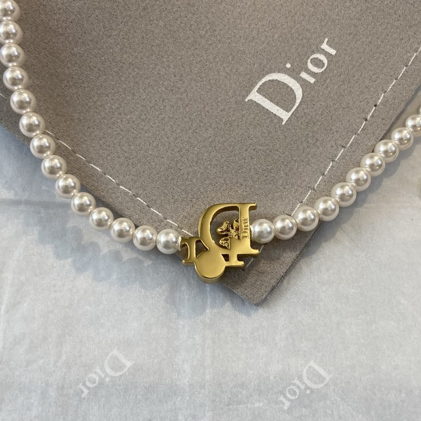 Dior Pearl Bracelet with Gold Charm