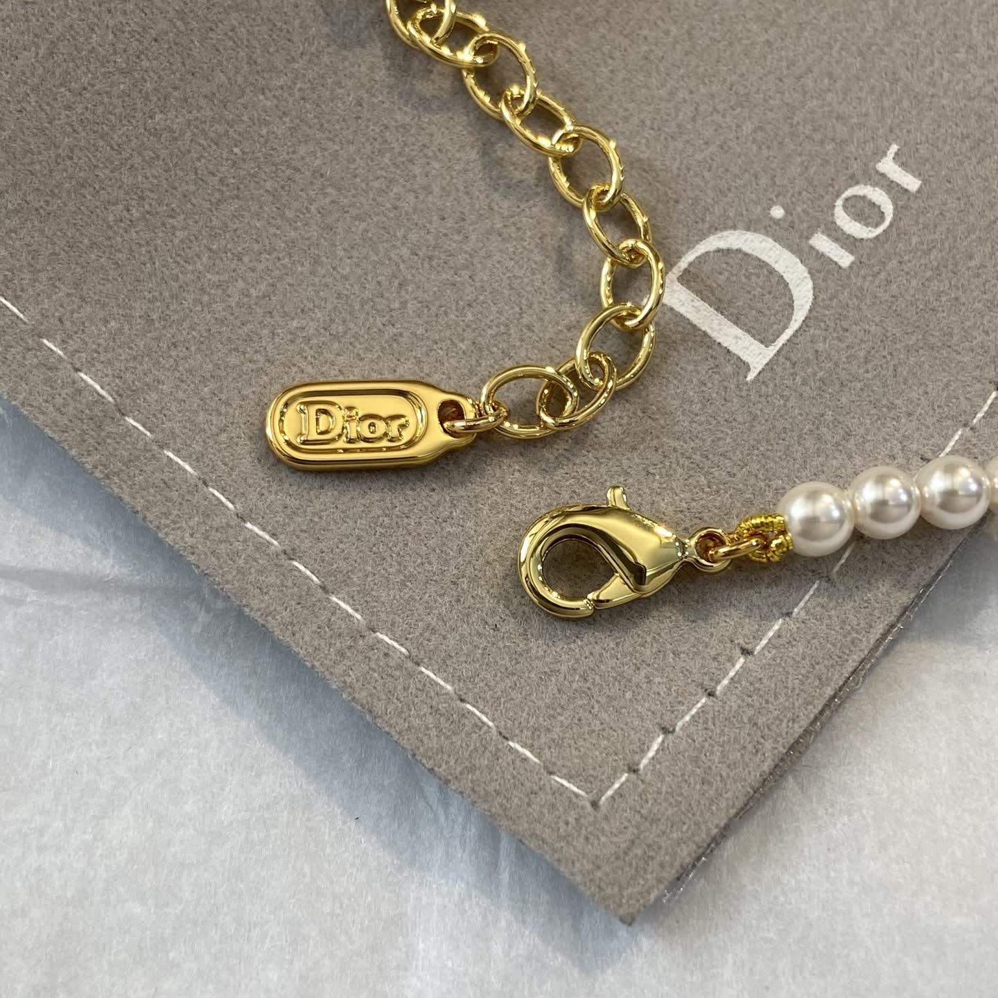 Dior Pearl Bracelet with Gold Charm