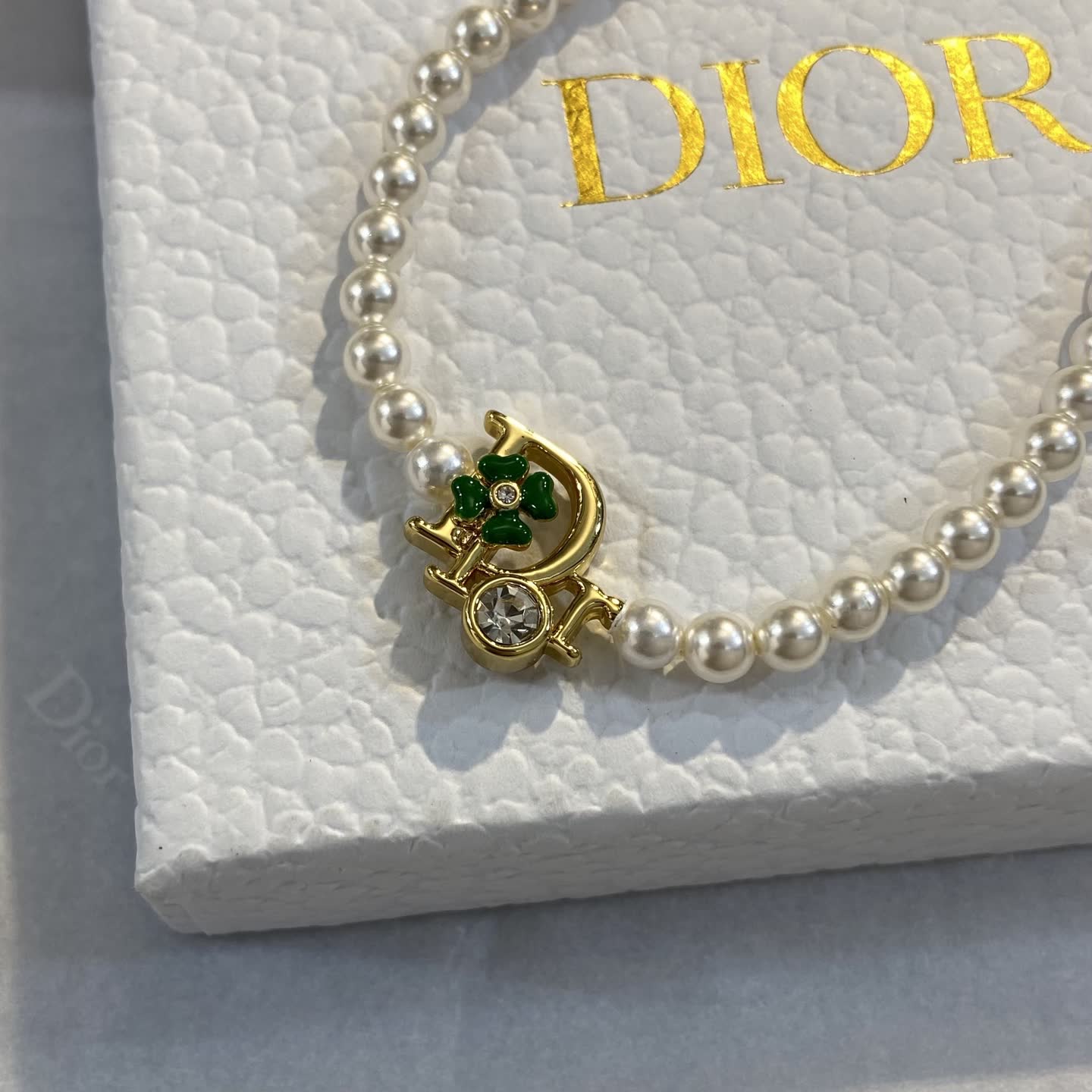 Dior Pearl Bracelet with Logo Charm