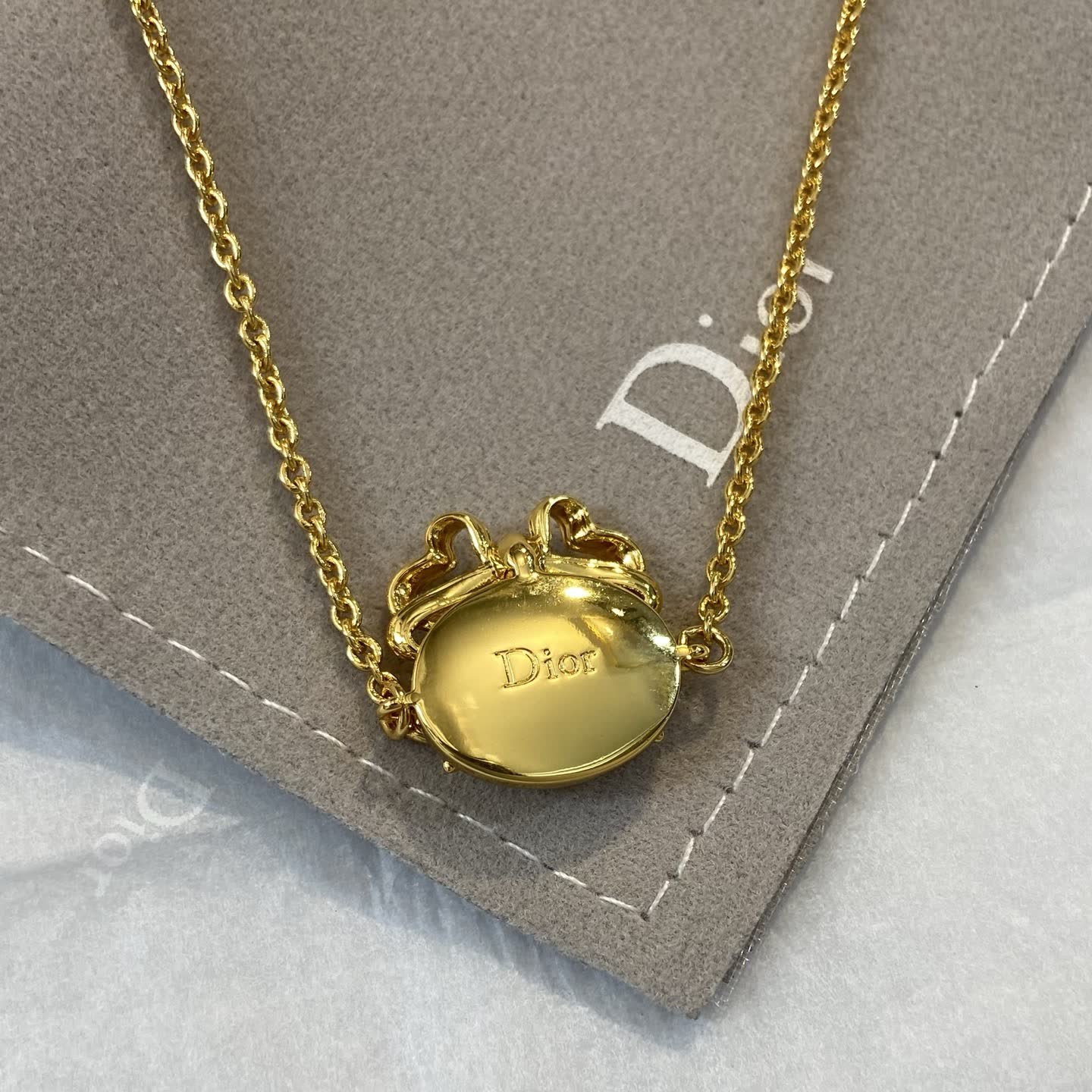 Dior Gold Tone Pearl Charm Bracelet