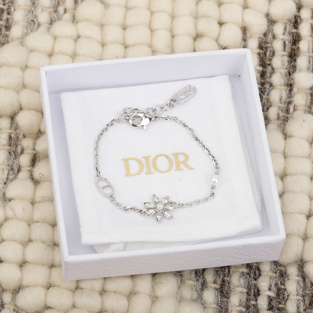Dior Silver Flower Bracelet