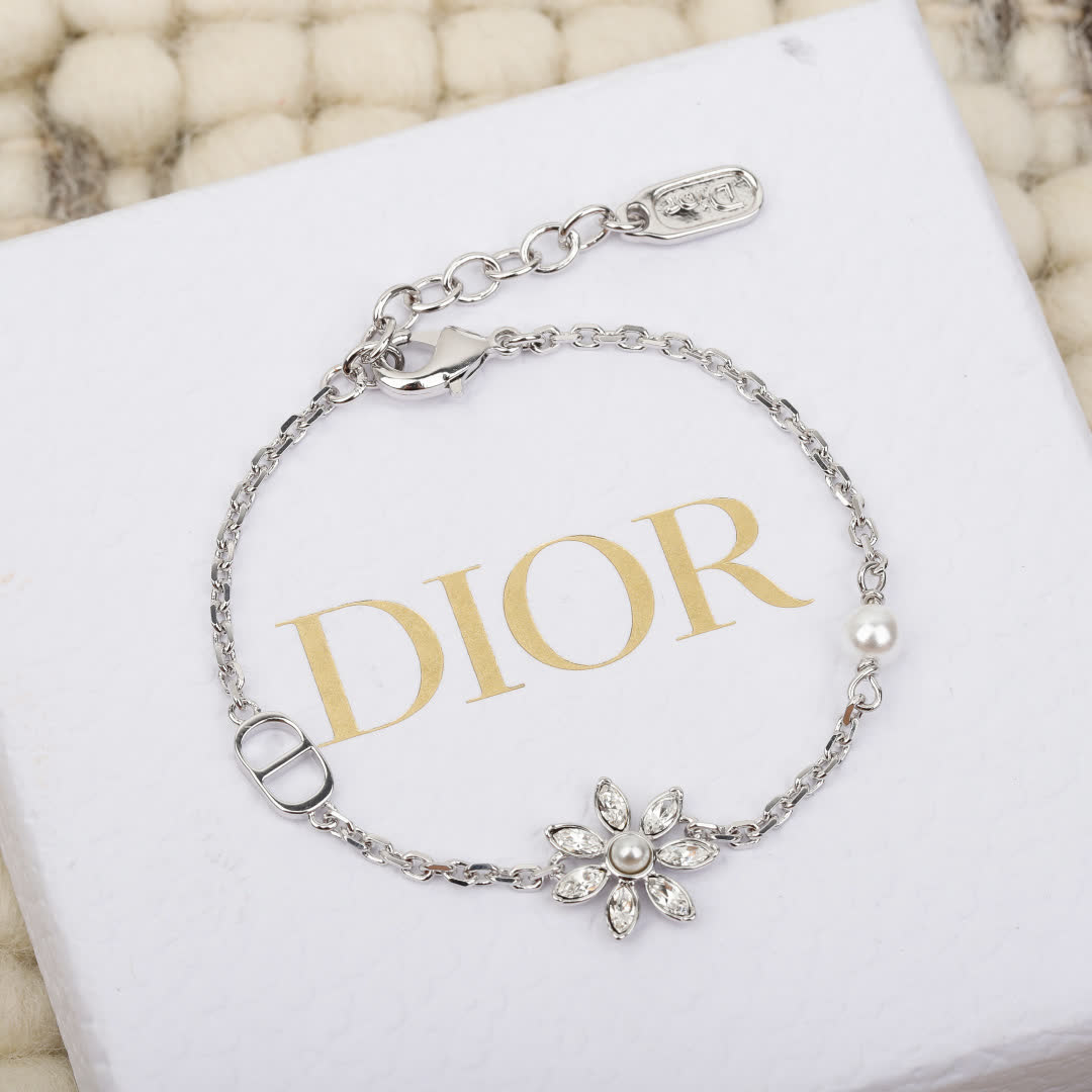Dior Silver Flower Bracelet