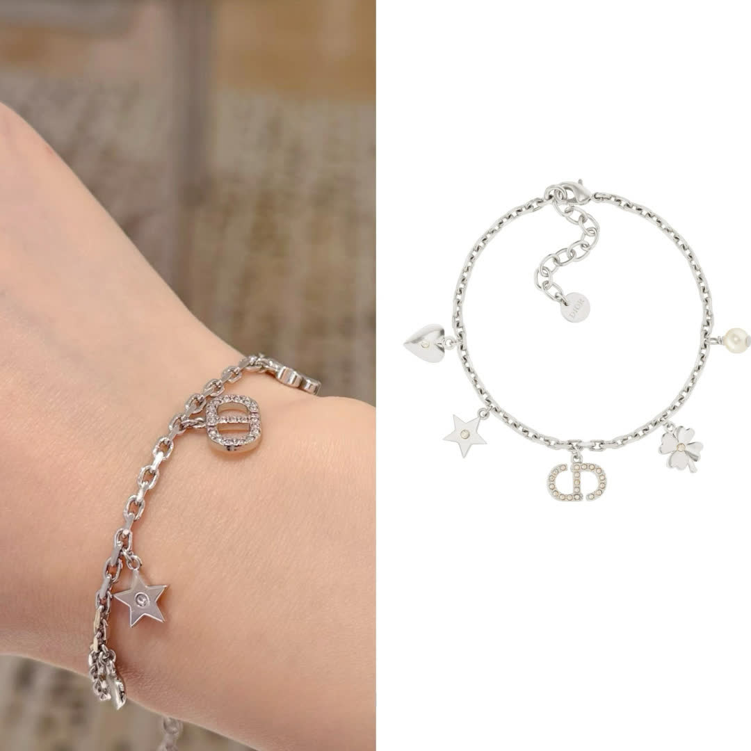Van Cleef & Arpels Silver Charm Bracelet