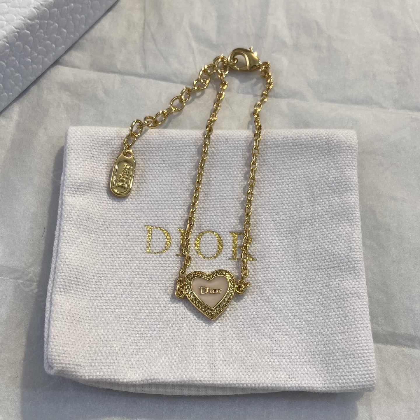 Dior Gold Heart Charm Bracelet Dior Gold Heart Charm Bracelet