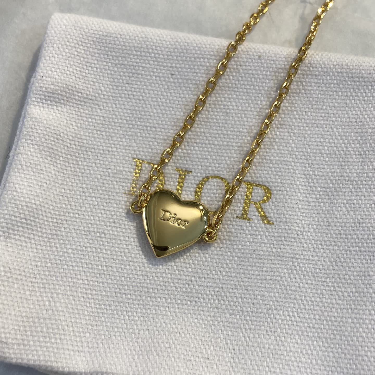 Dior Gold Heart Charm Bracelet