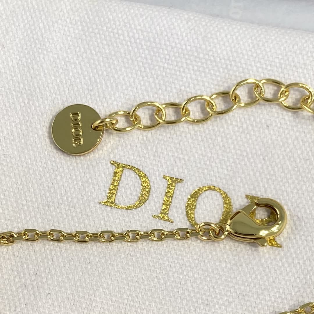 Dior Gold Tone Red Heart Bracelet