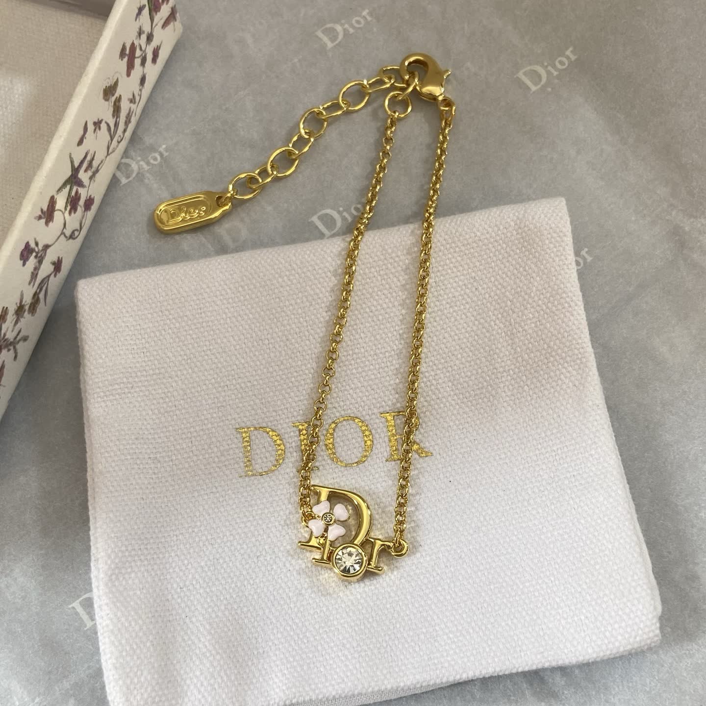 Dior Gold Tone Crystal Bracelet