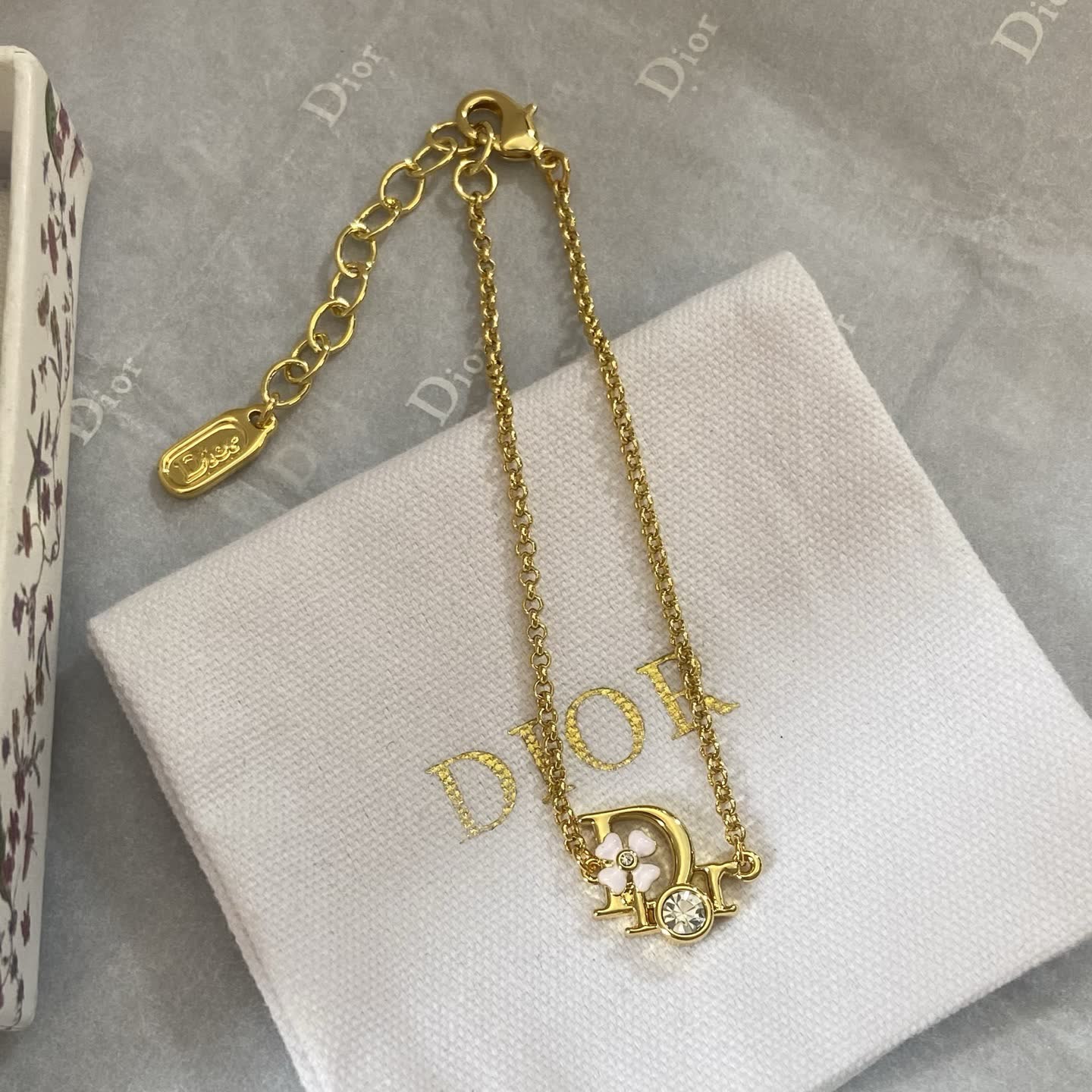 Dior Gold Tone Crystal Bracelet