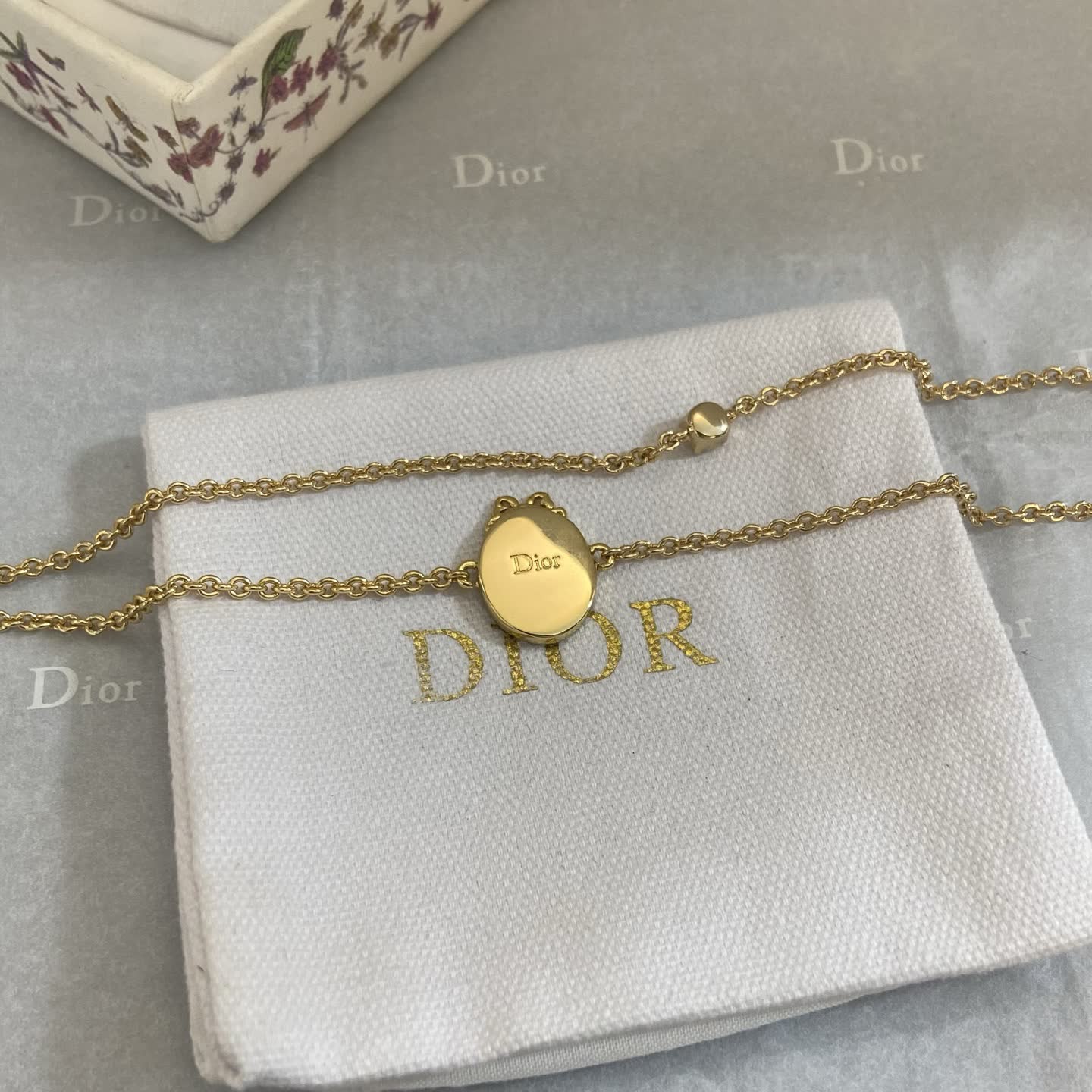 Dior Gold Tone Bracelet with Crystal Accents