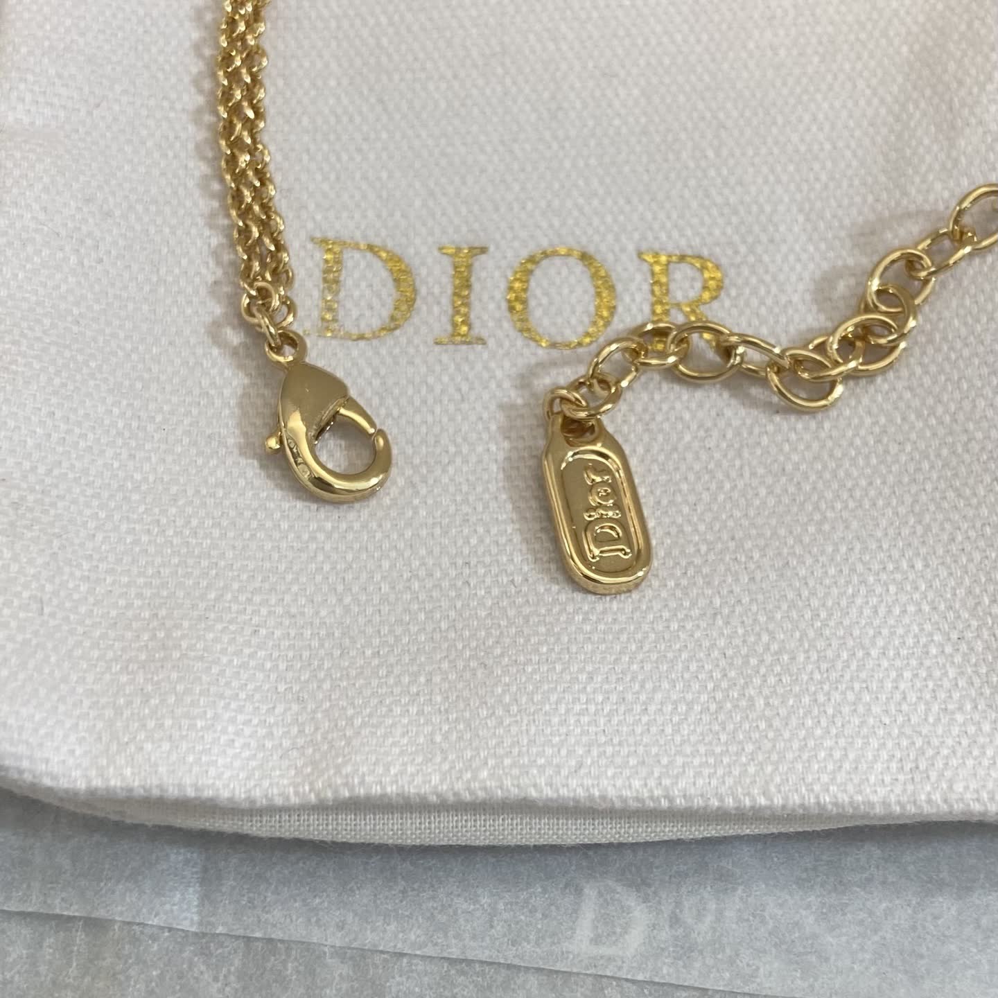Dior Gold Tone Bracelet with Crystal Accents