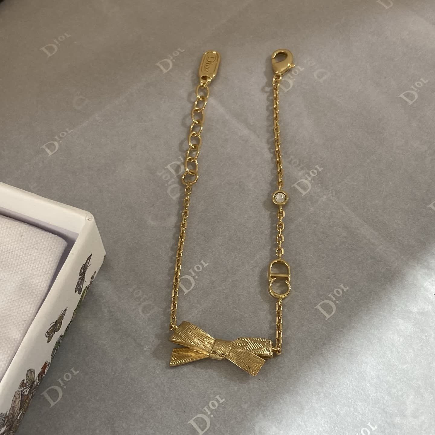 Dior Gold Tone Bow Bracelet Dior Gold Tone Bow Bracelet