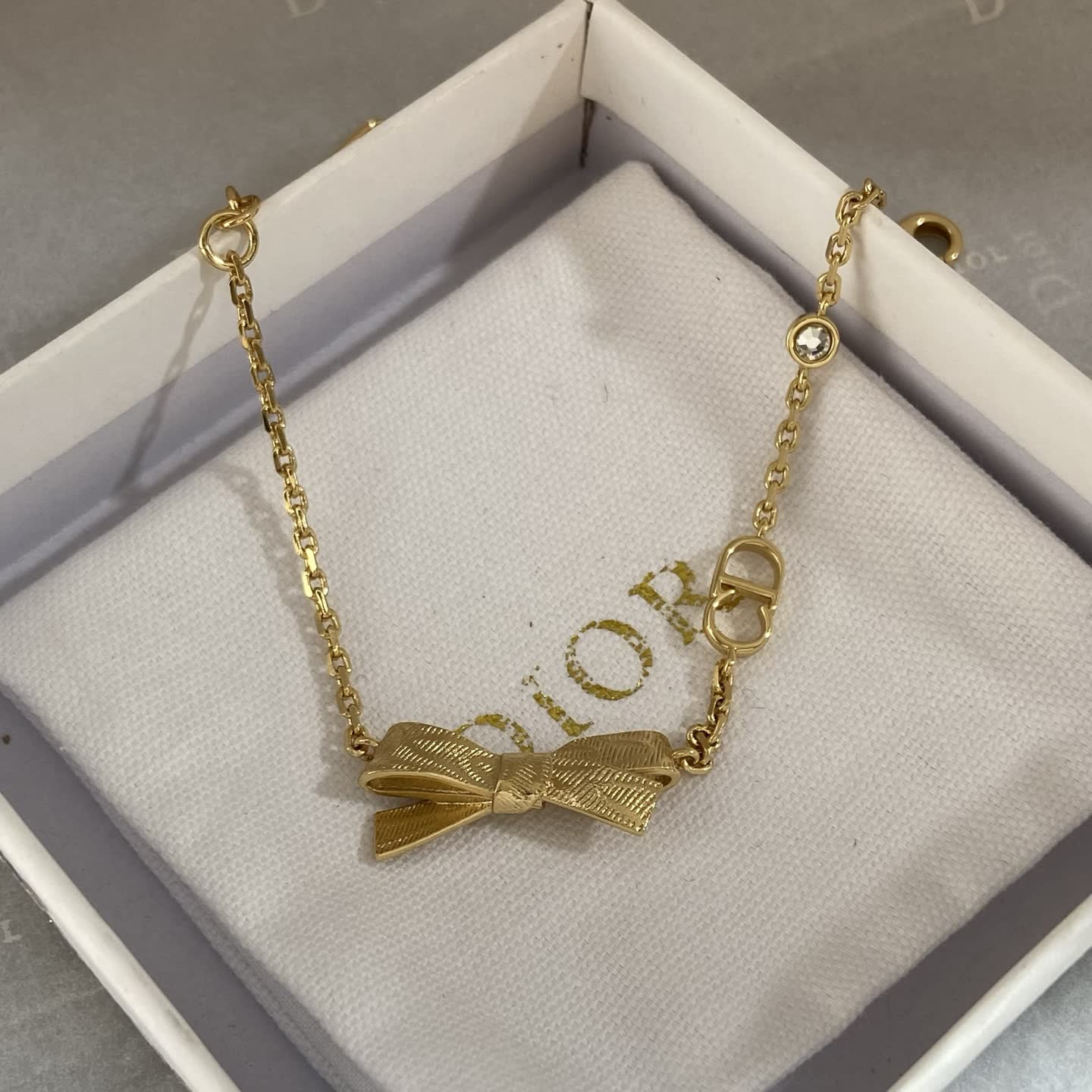 Dior Gold Tone Bow Bracelet