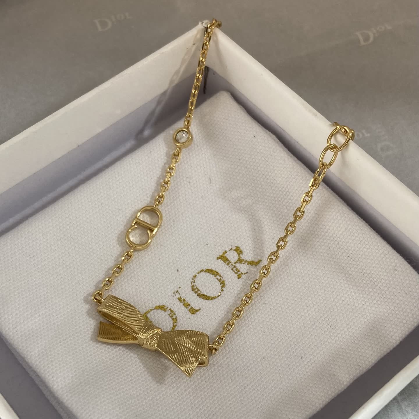 Dior Gold Tone Bow Bracelet