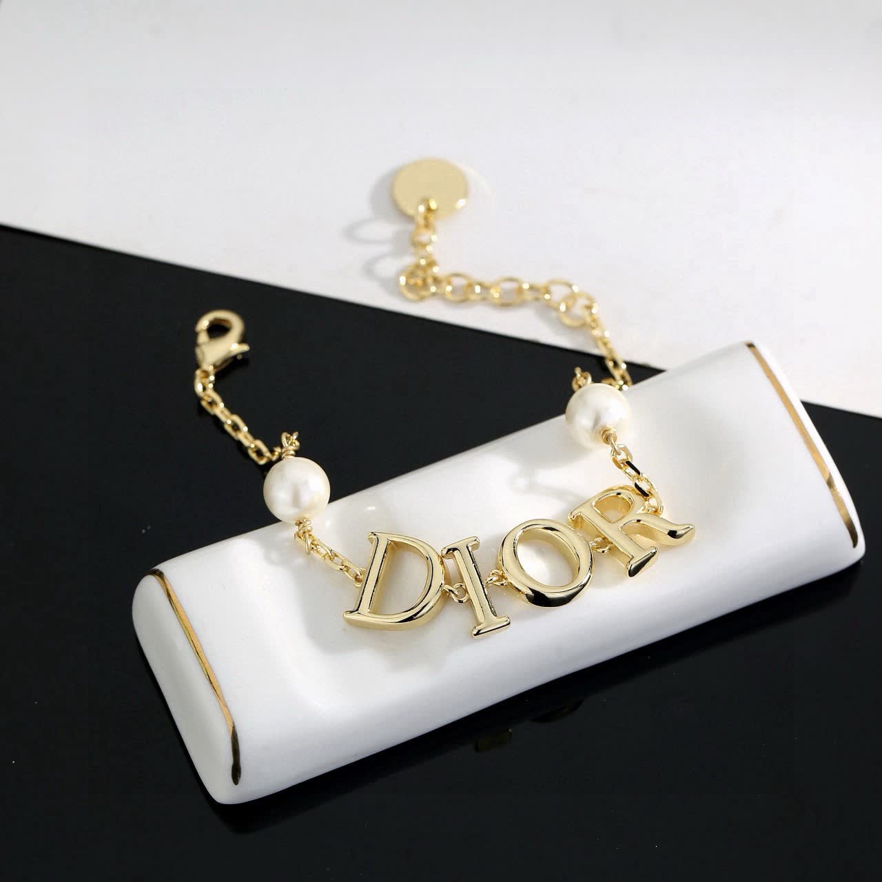 Dior Gold Tone Pearl Bracelet Dior Gold Tone Pearl Bracelet