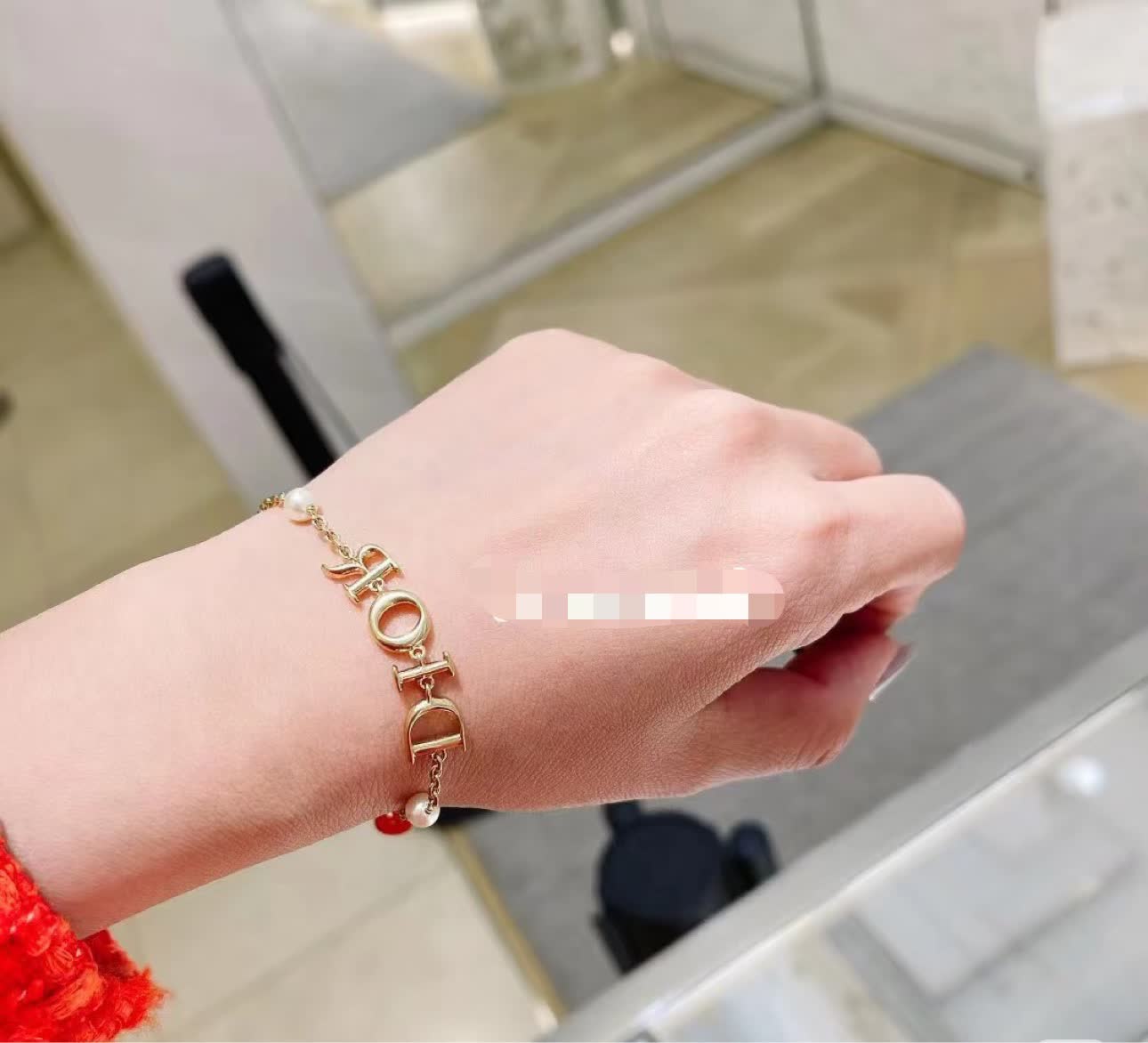 Dior Gold Tone Pearl Bracelet
