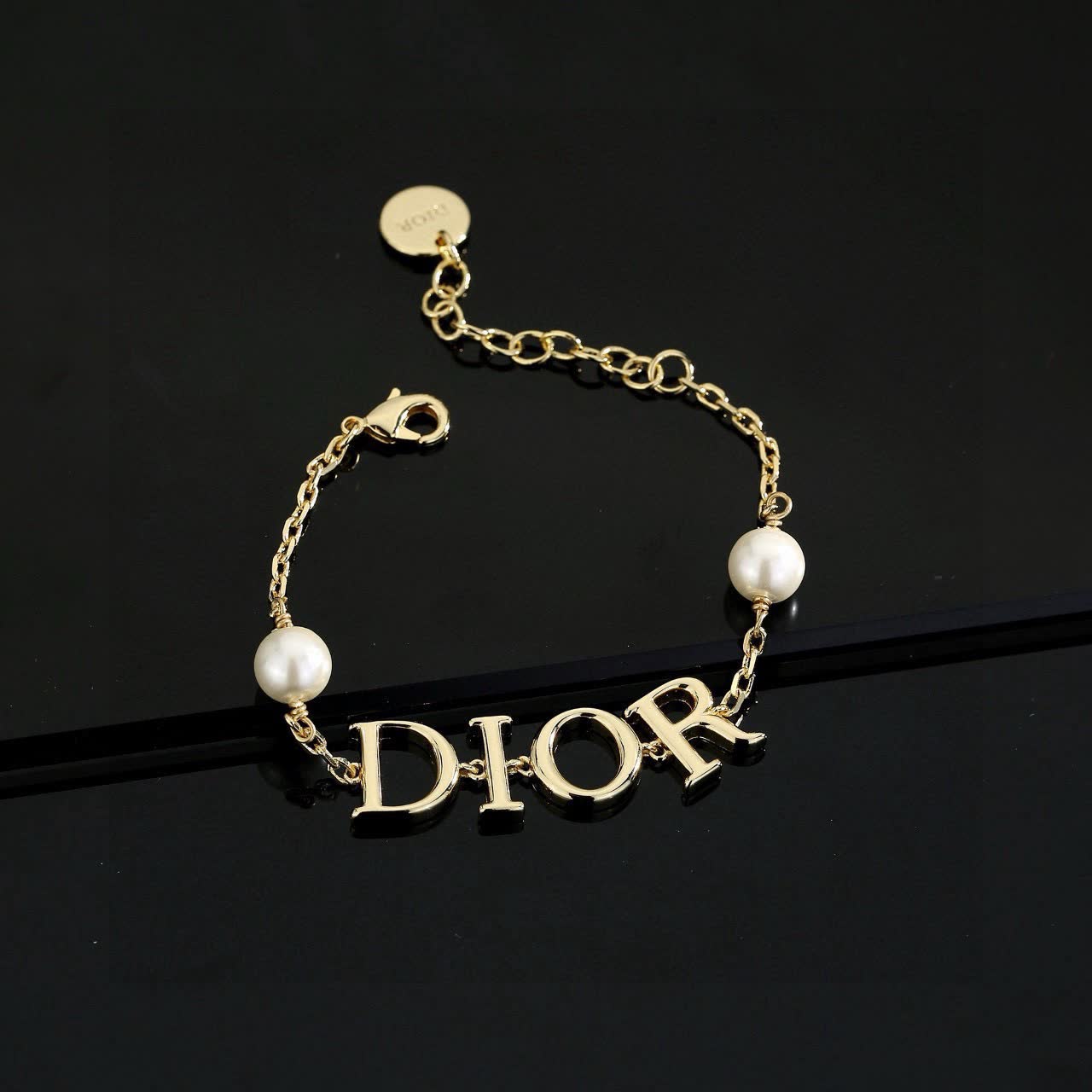 Dior Gold Tone Pearl Bracelet