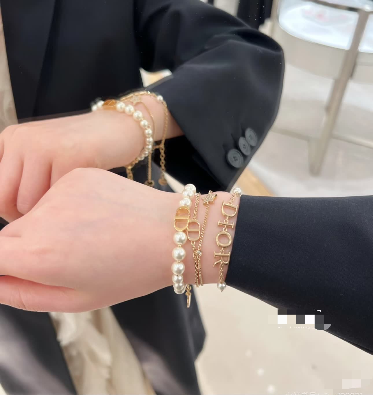 Dior Gold Tone Pearl Bracelet