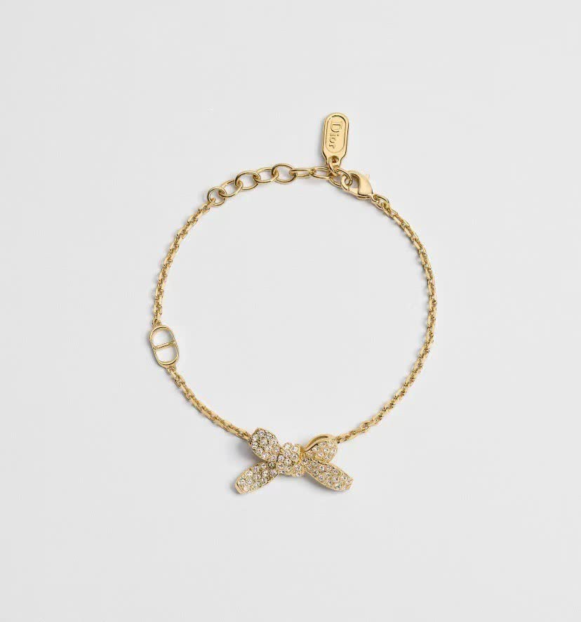 Dior Gold-Tone Crystal Bow Bracelet Dior Gold-Tone Crystal Bow Bracelet