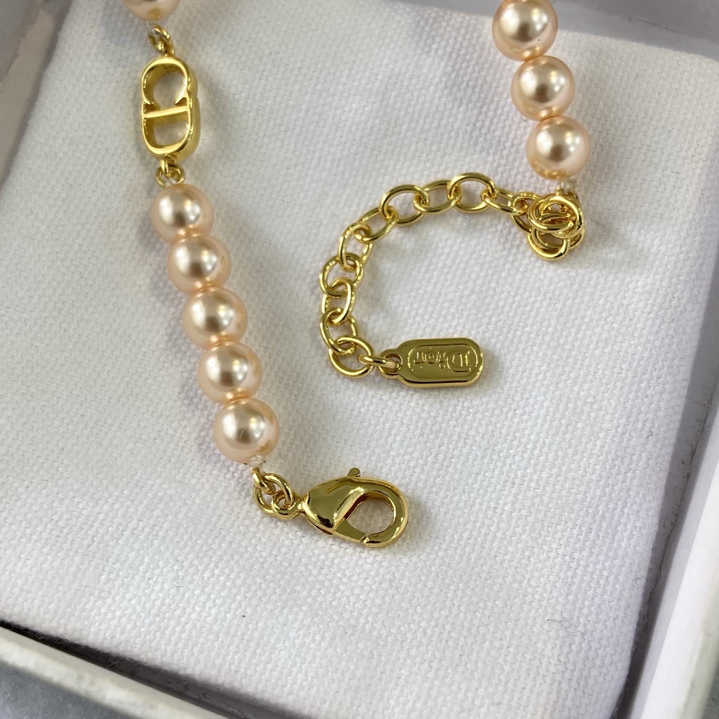 Dior Pearl Bracelet with Gold Bow