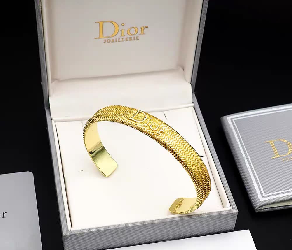 Dior Gold Zigzag Cuff Bracelet