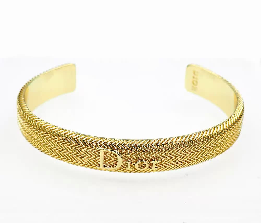Dior Gold Zigzag Cuff Bracelet