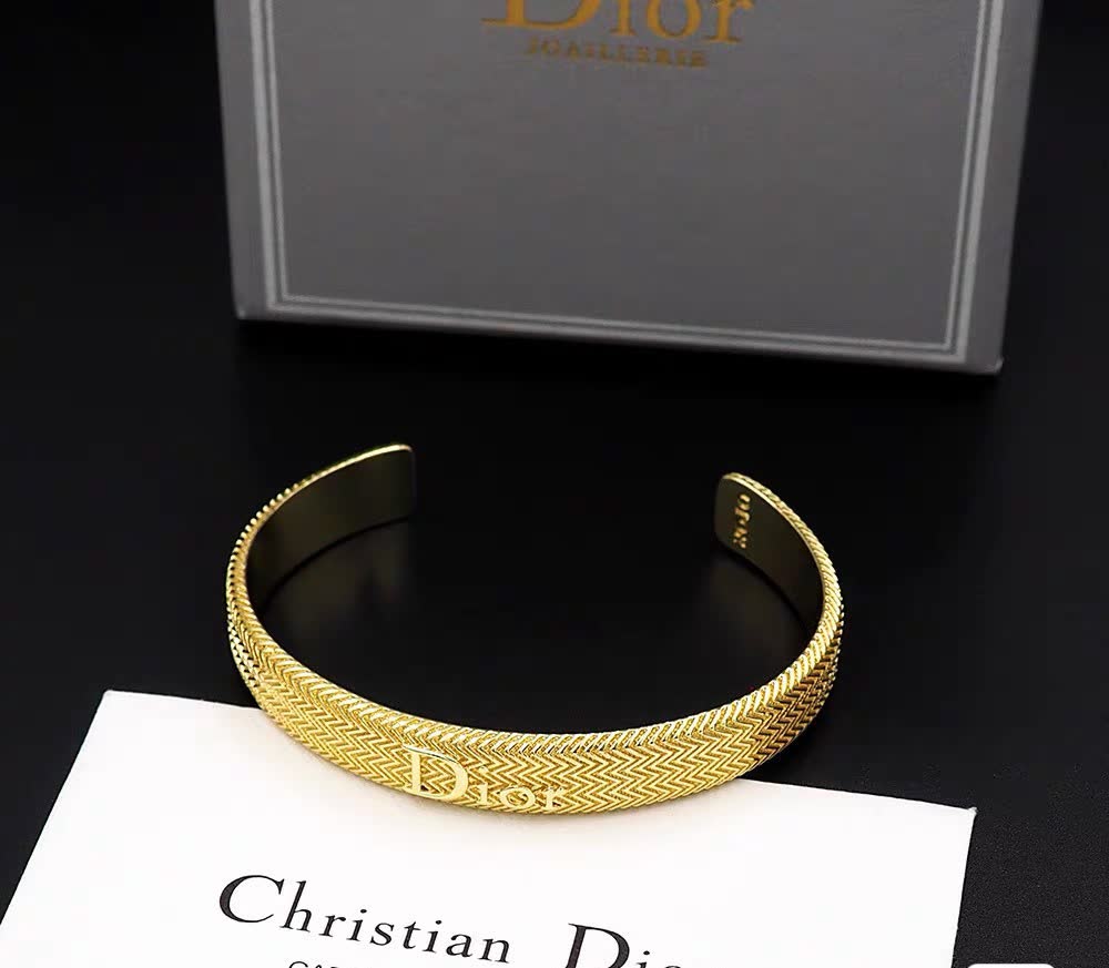 Dior Gold Zigzag Cuff Bracelet
