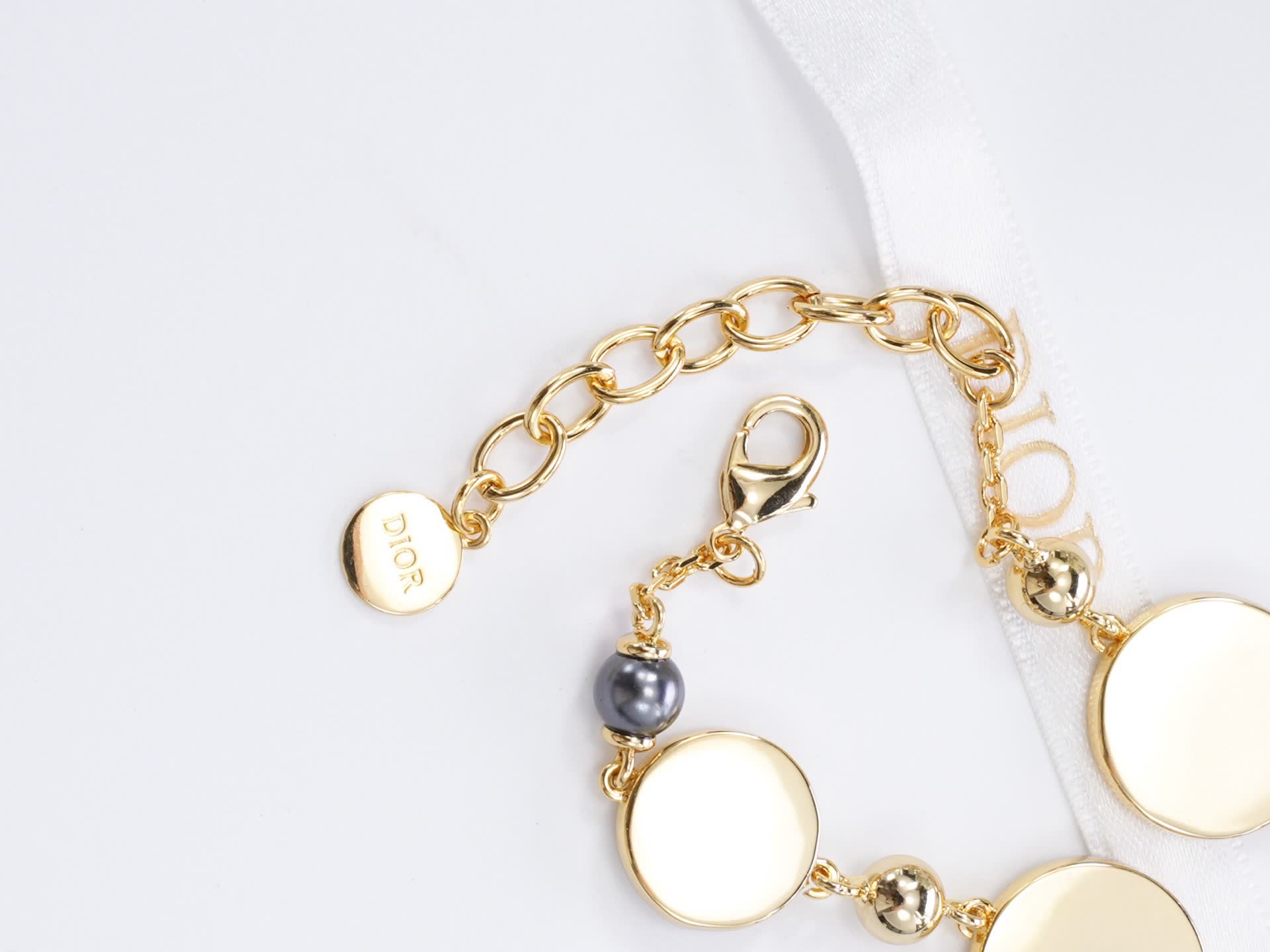 Dior Gold-Tone Bracelet with Pearls and Charms