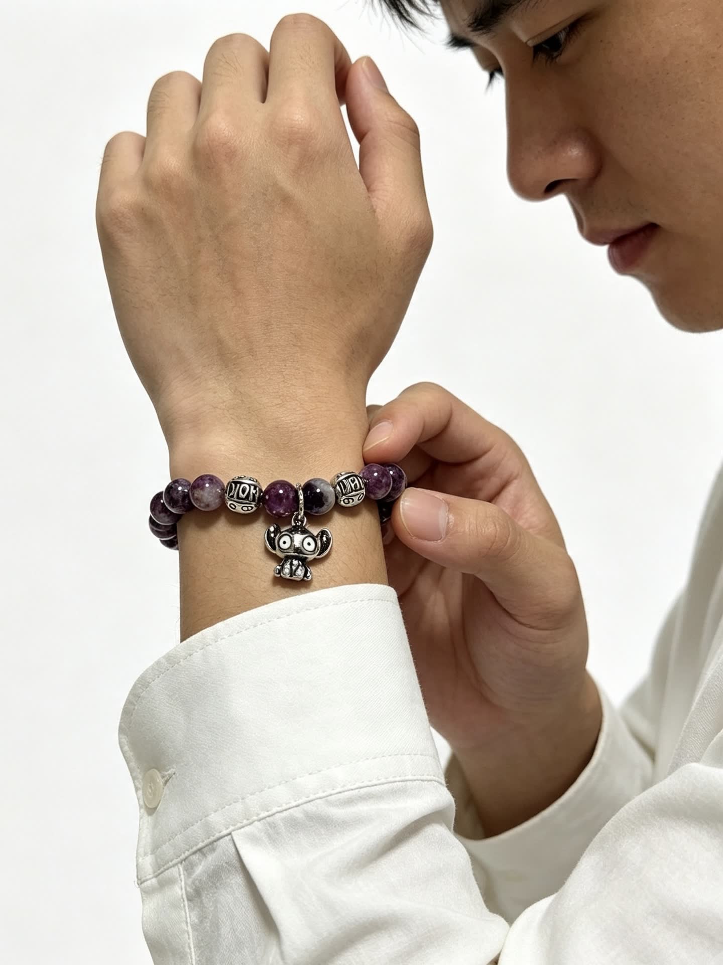 Dior Amethyst Beaded Bracelet