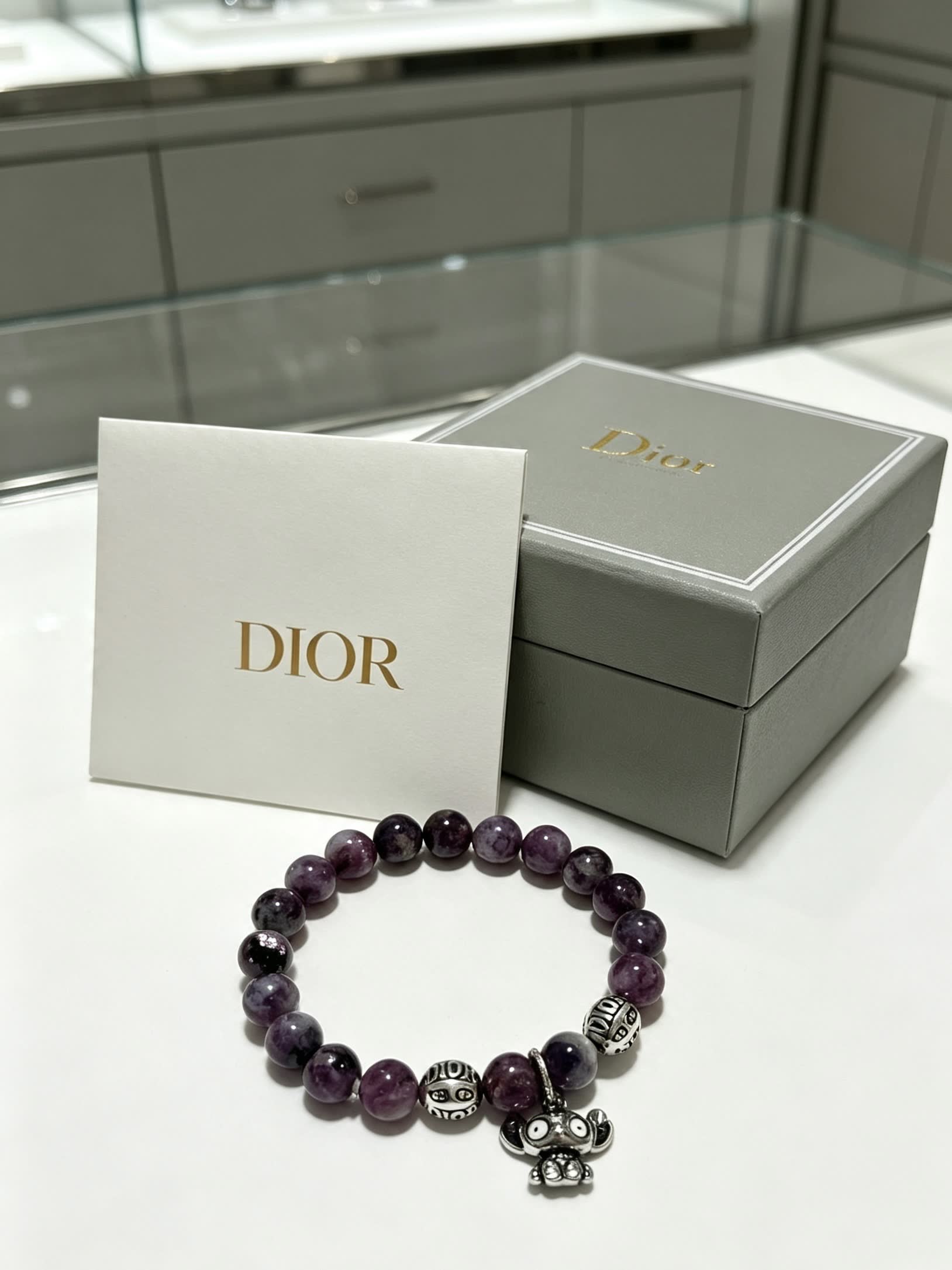 Dior Amethyst Beaded Bracelet