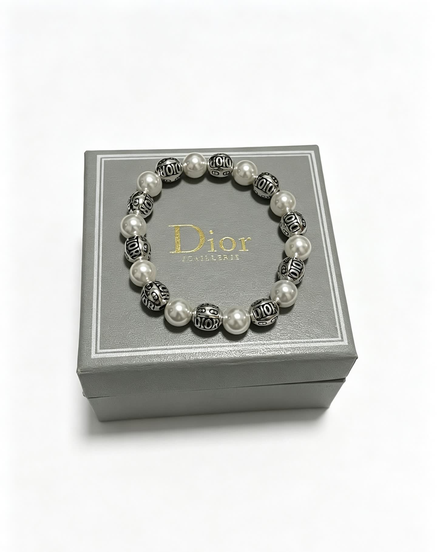 Dior Pearl and Metal Bead Bracelet Dior Pearl and Metal Bead Bracelet