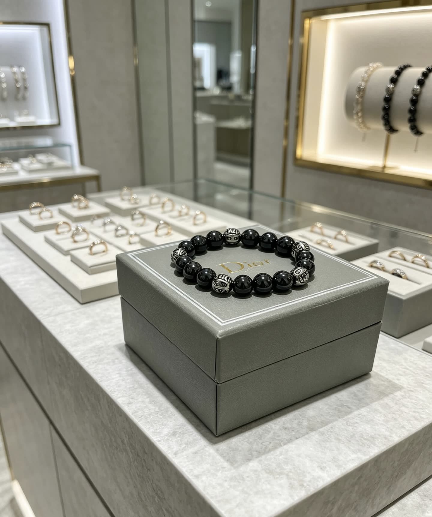 Dior Black Beaded Bracelet