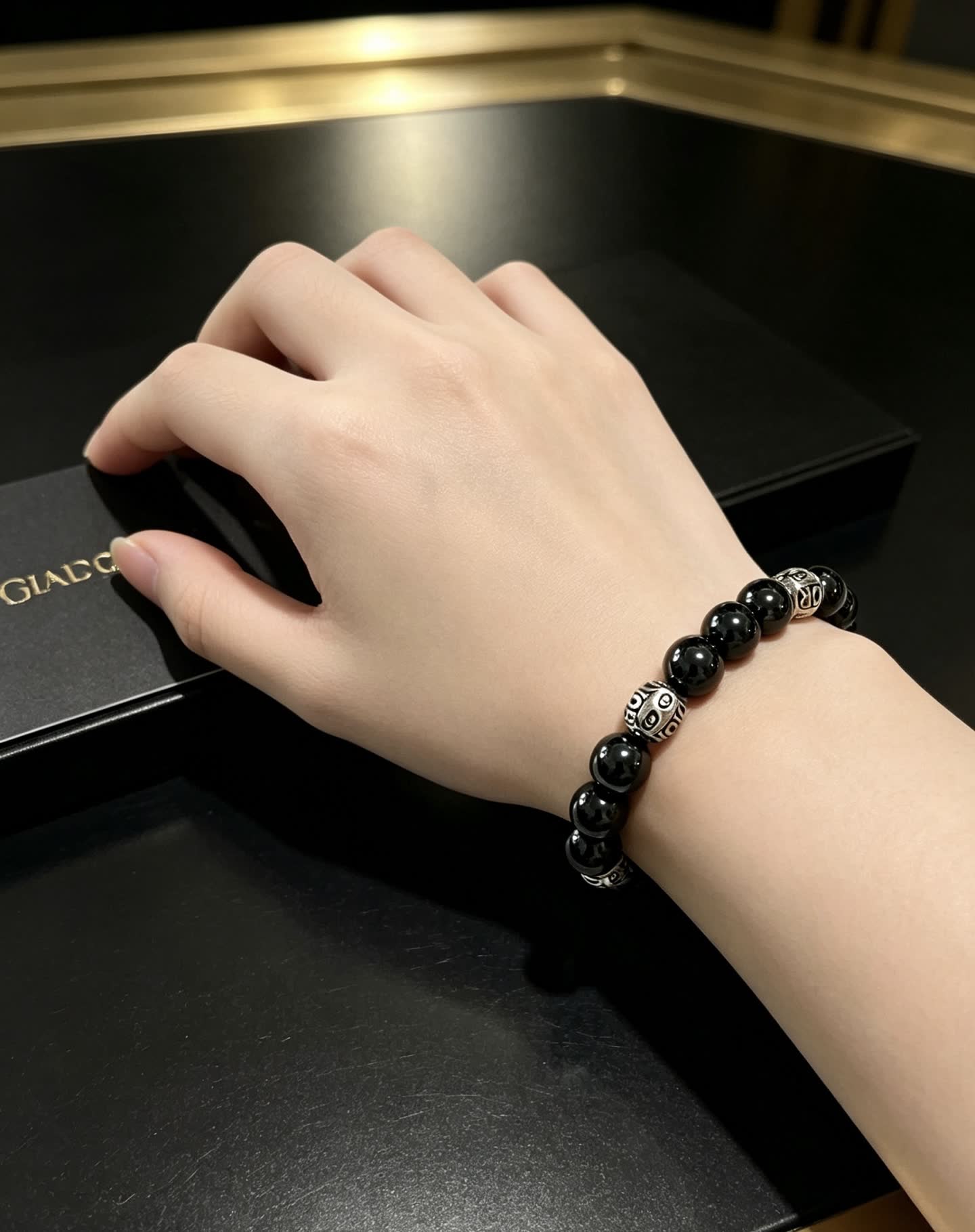 Dior Black Beaded Bracelet