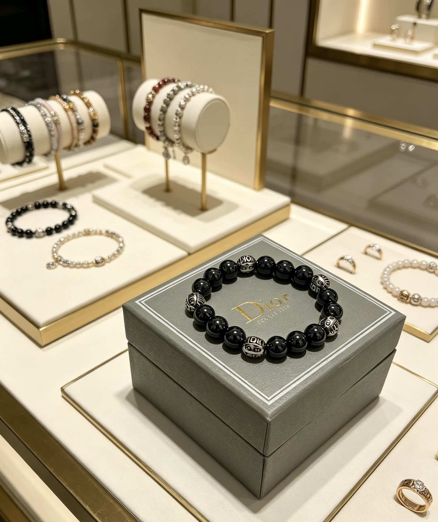 Dior Black Beaded Bracelet