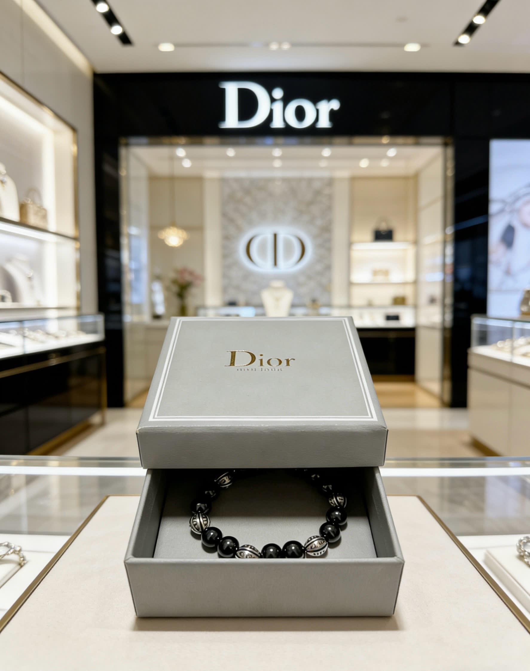 Dior Black Beaded Bracelet