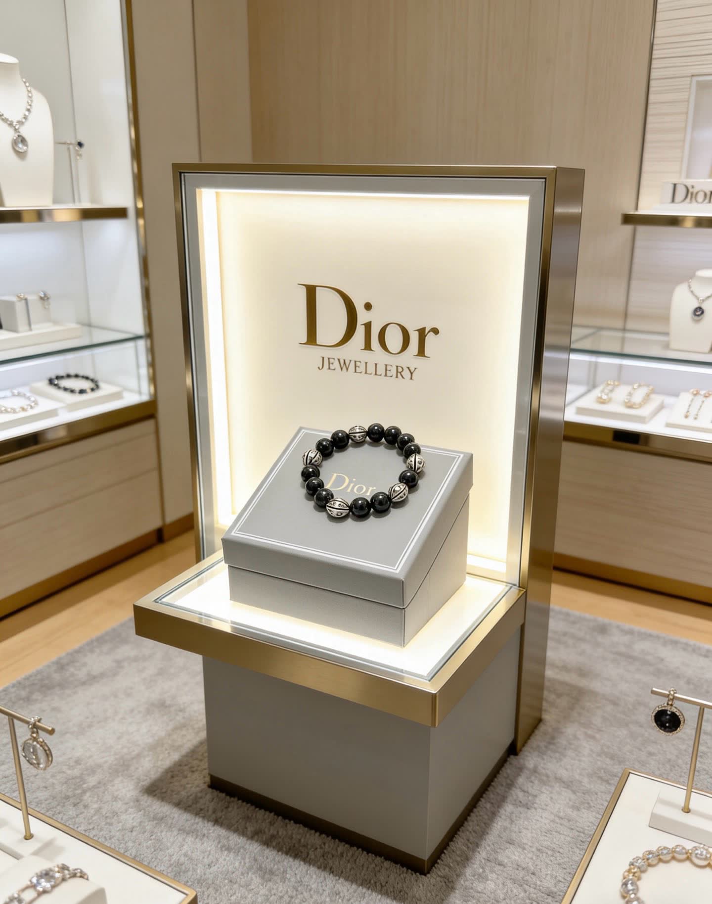 Dior Black Beaded Bracelet