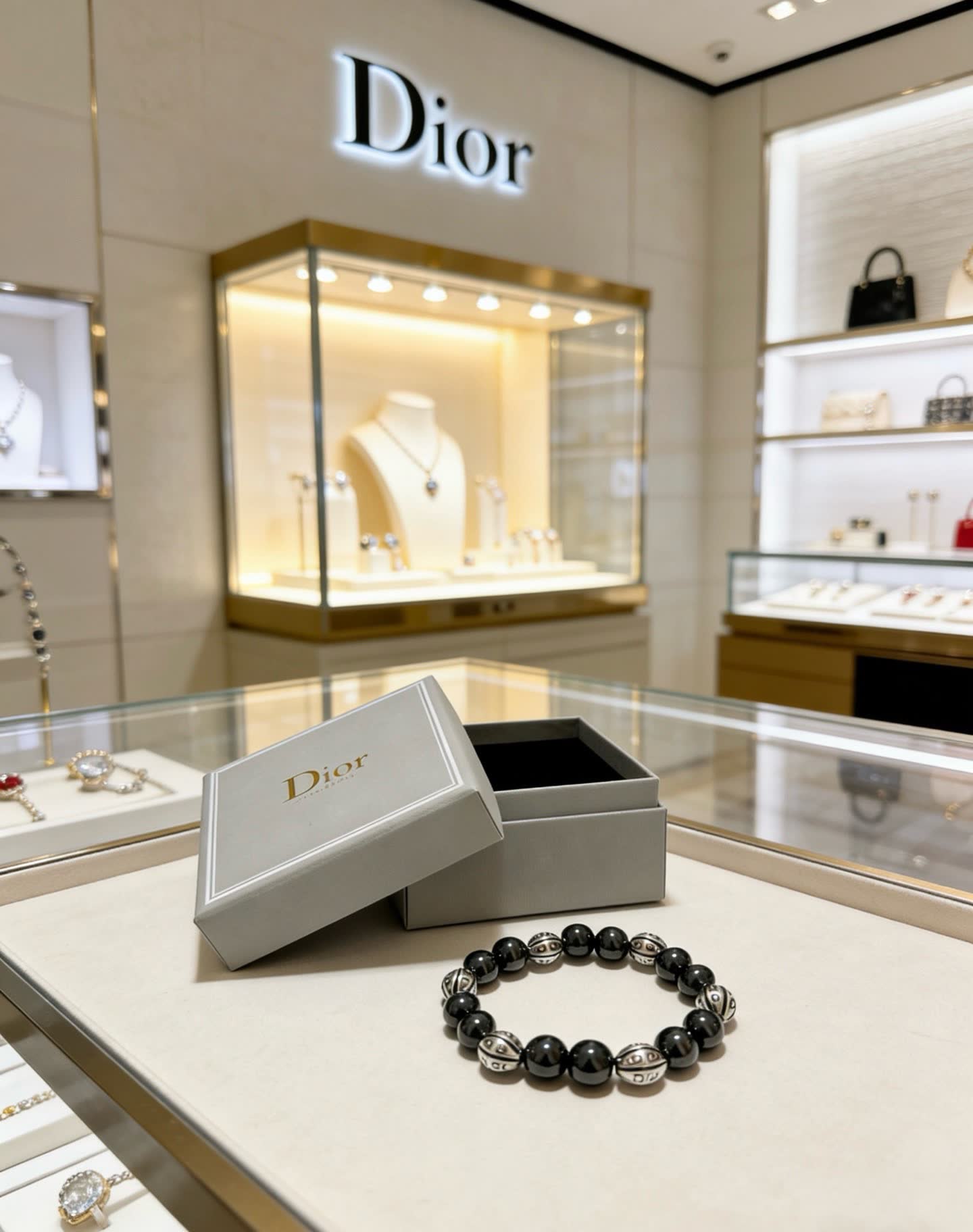 Dior Black Beaded Bracelet