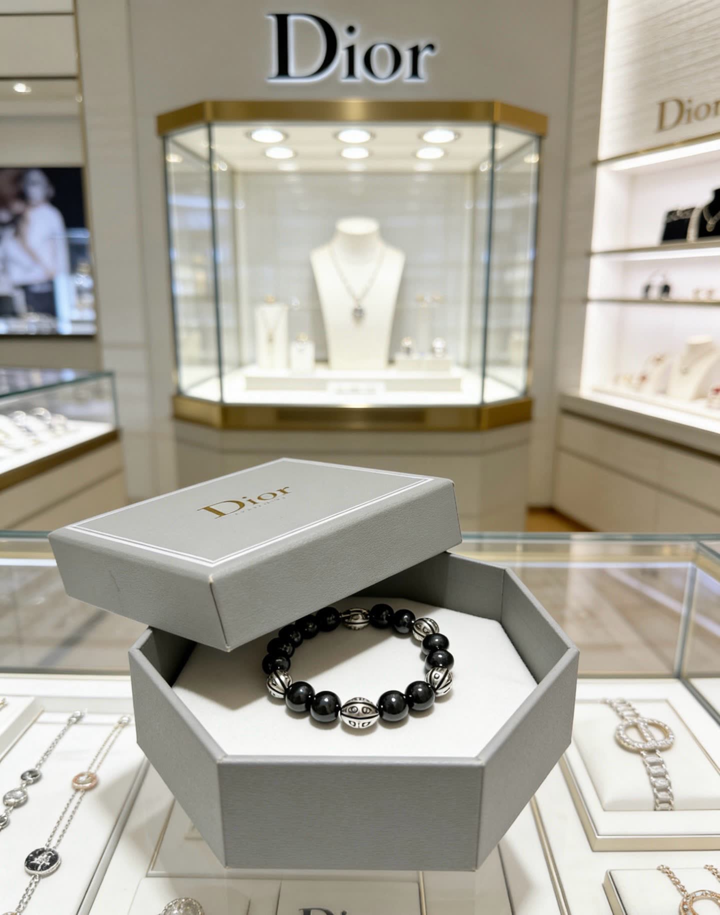 Dior Black Beaded Bracelet
