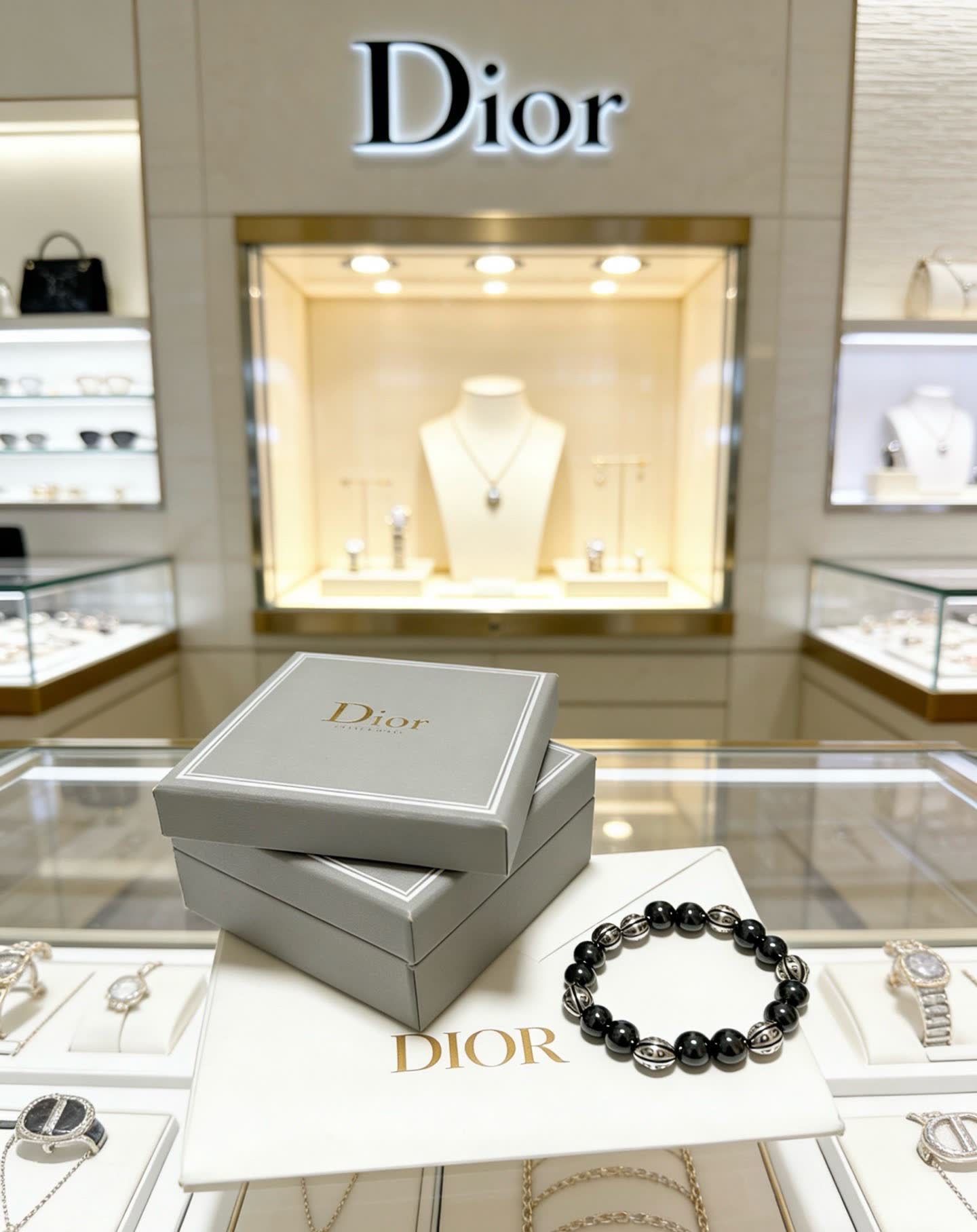 Dior Black Beaded Bracelet